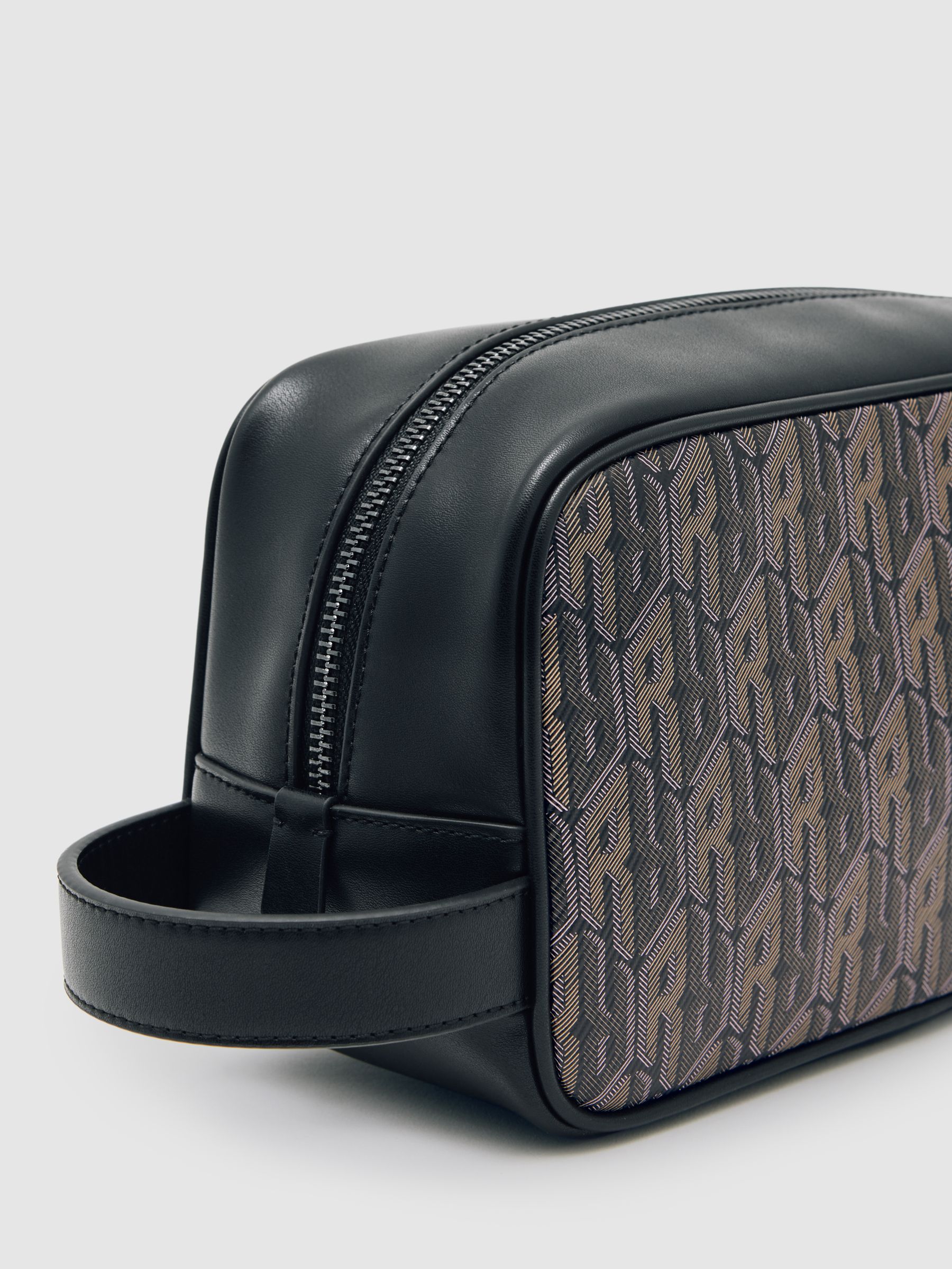 Coated Canvas Monogram Wash Bag in Grey Multi