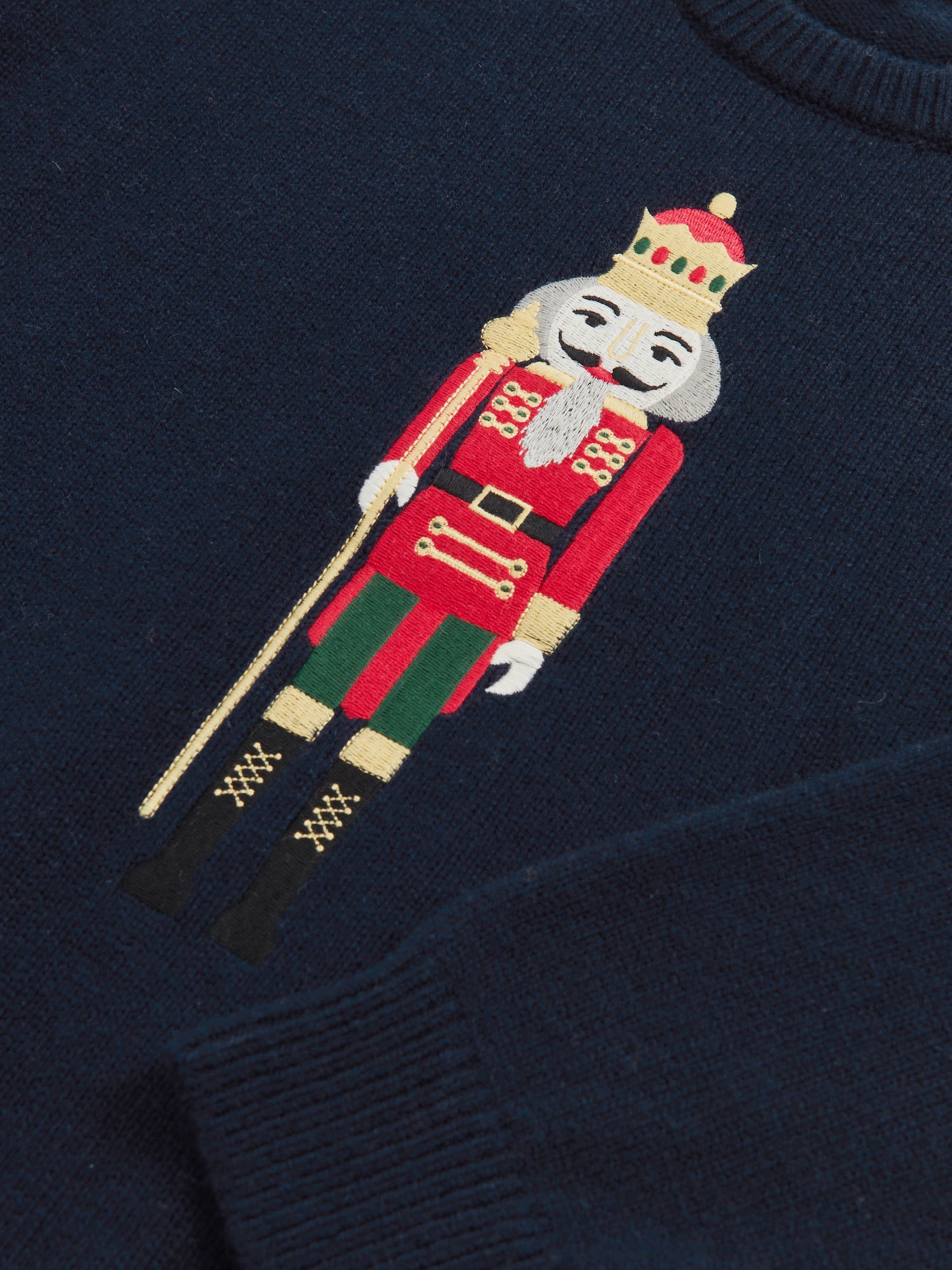 13-14 yrs Wool-Blend Nutcracker Jumper in Navy Blue