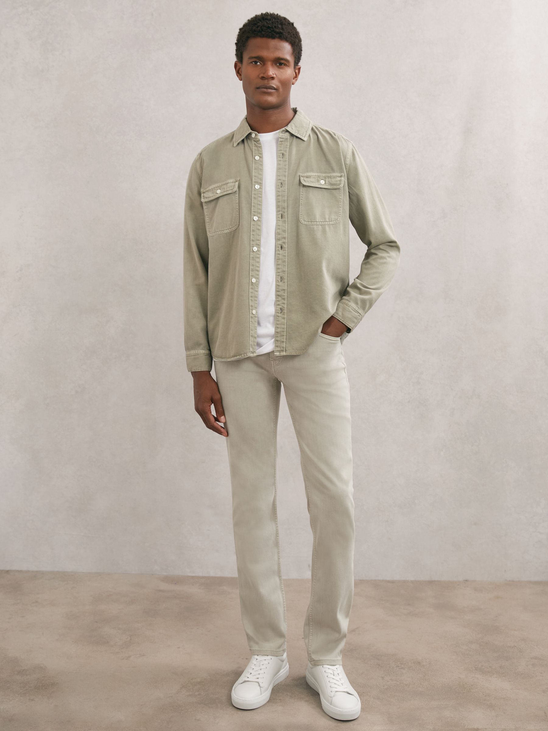 Paige Federal Jeans in Light Grey