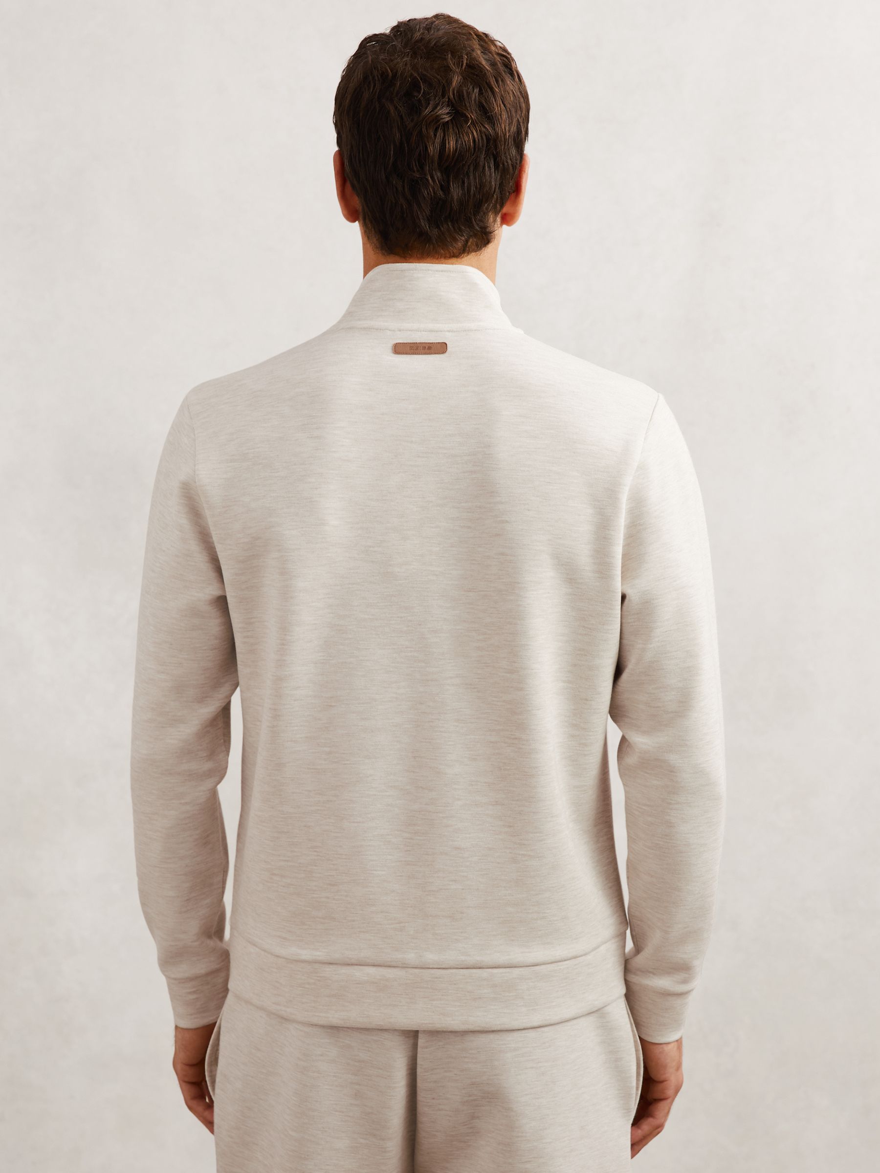 Double-Faced Jersey Zip Sweatshirt in Oatmeal