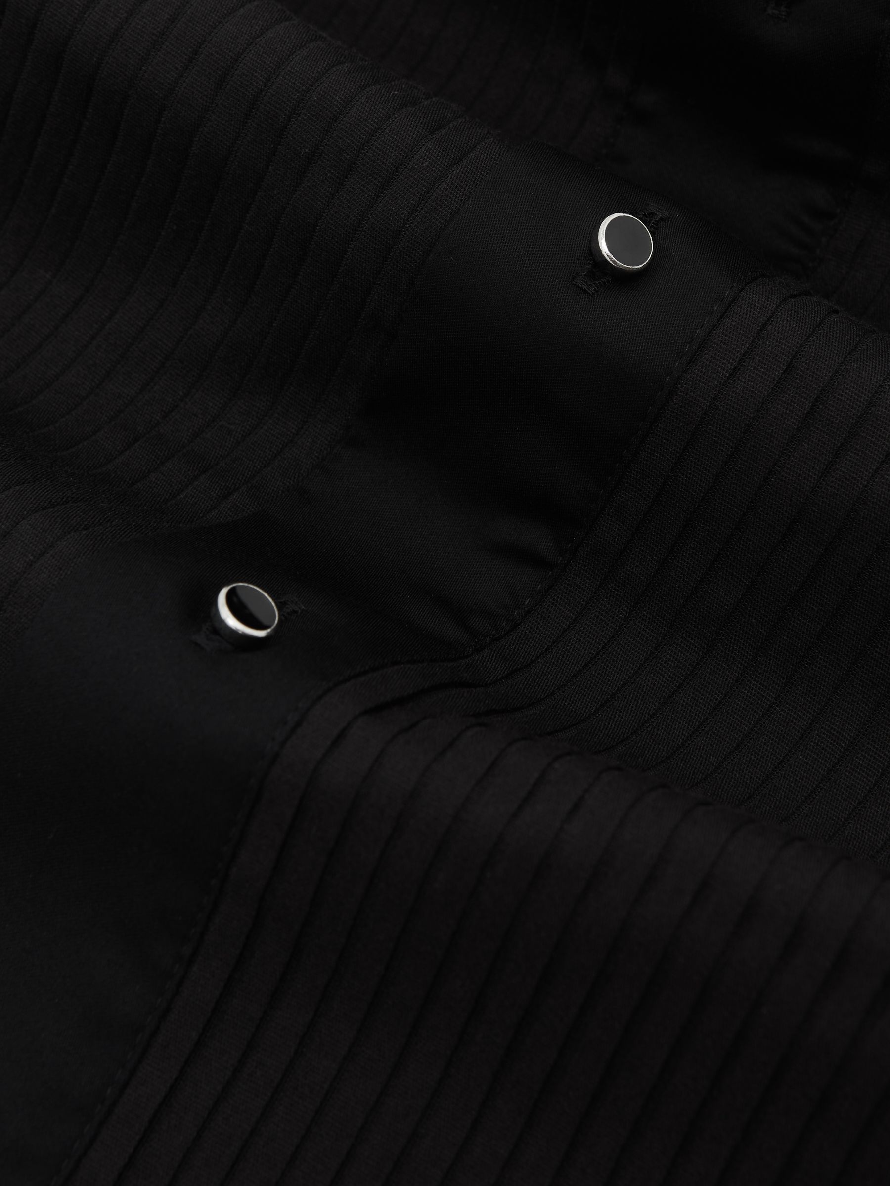 Regular Fit Cotton Double-Cuff Dinner Shirt in Black