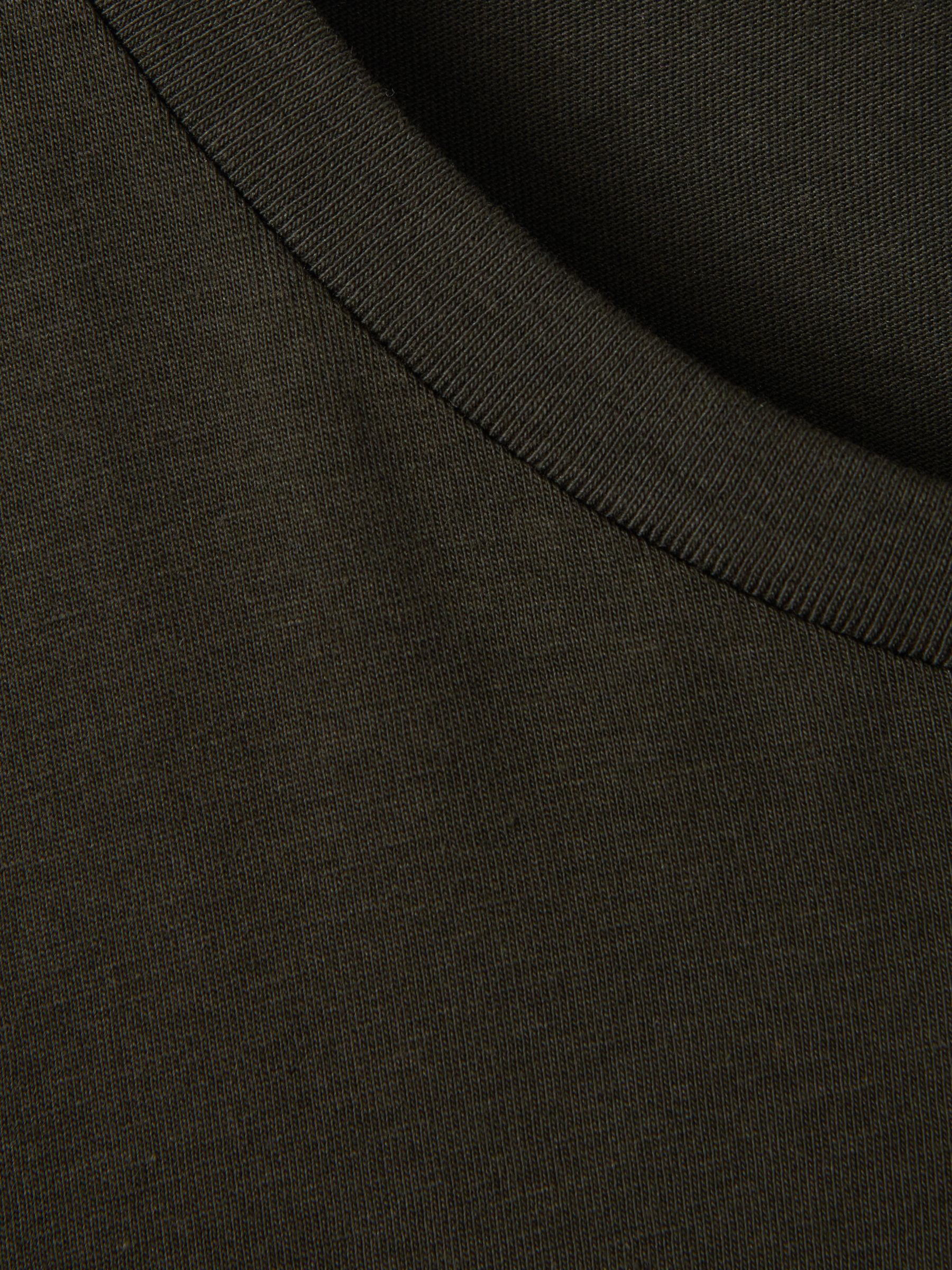 Cotton Crew Neck T-Shirt in Oxidised Green