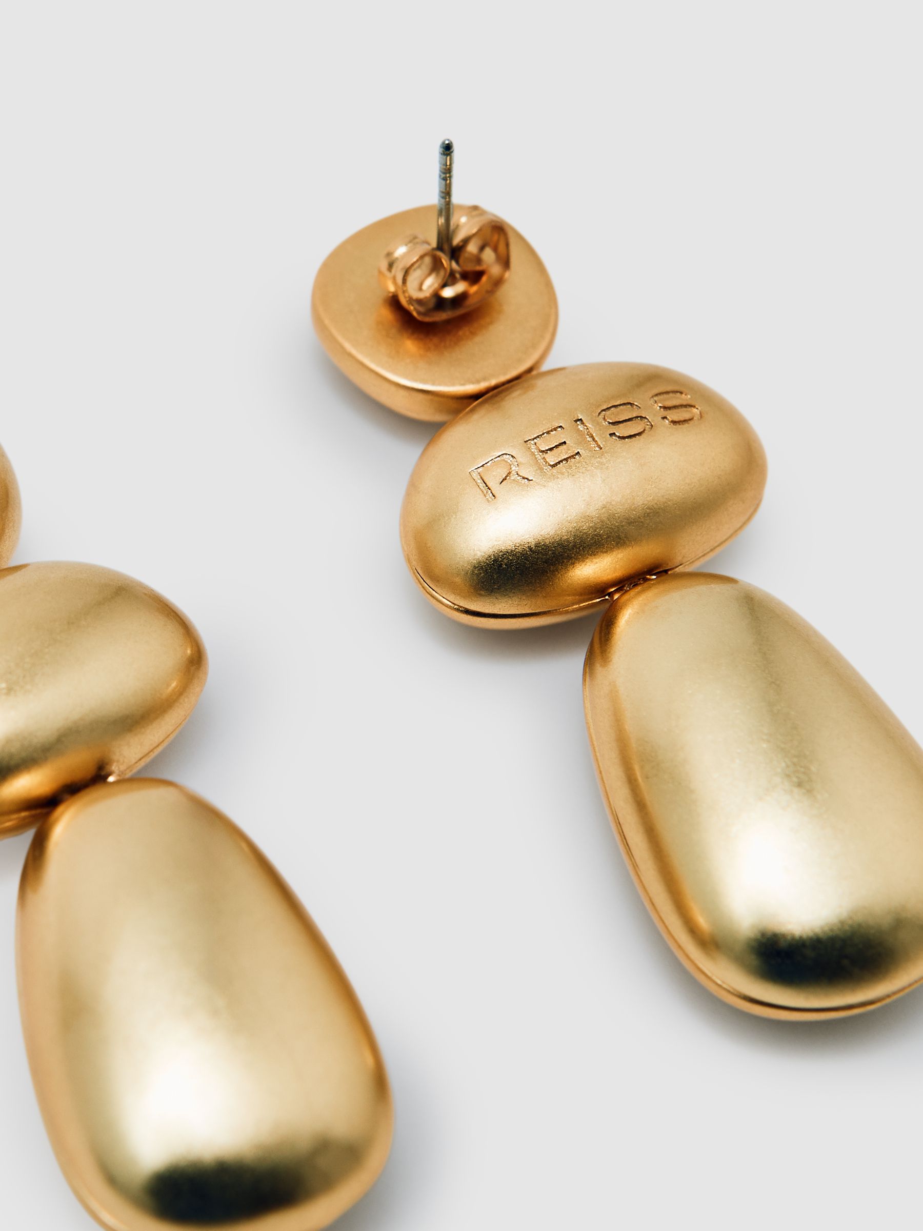 Tone Dome Drop Earrings in Gold