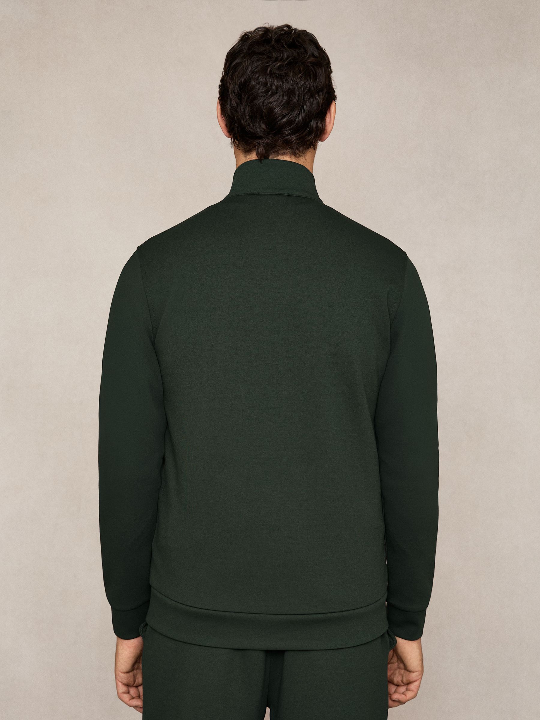 Interlock Half-Zip Sweatshirt with Trim in Dark Sage Green