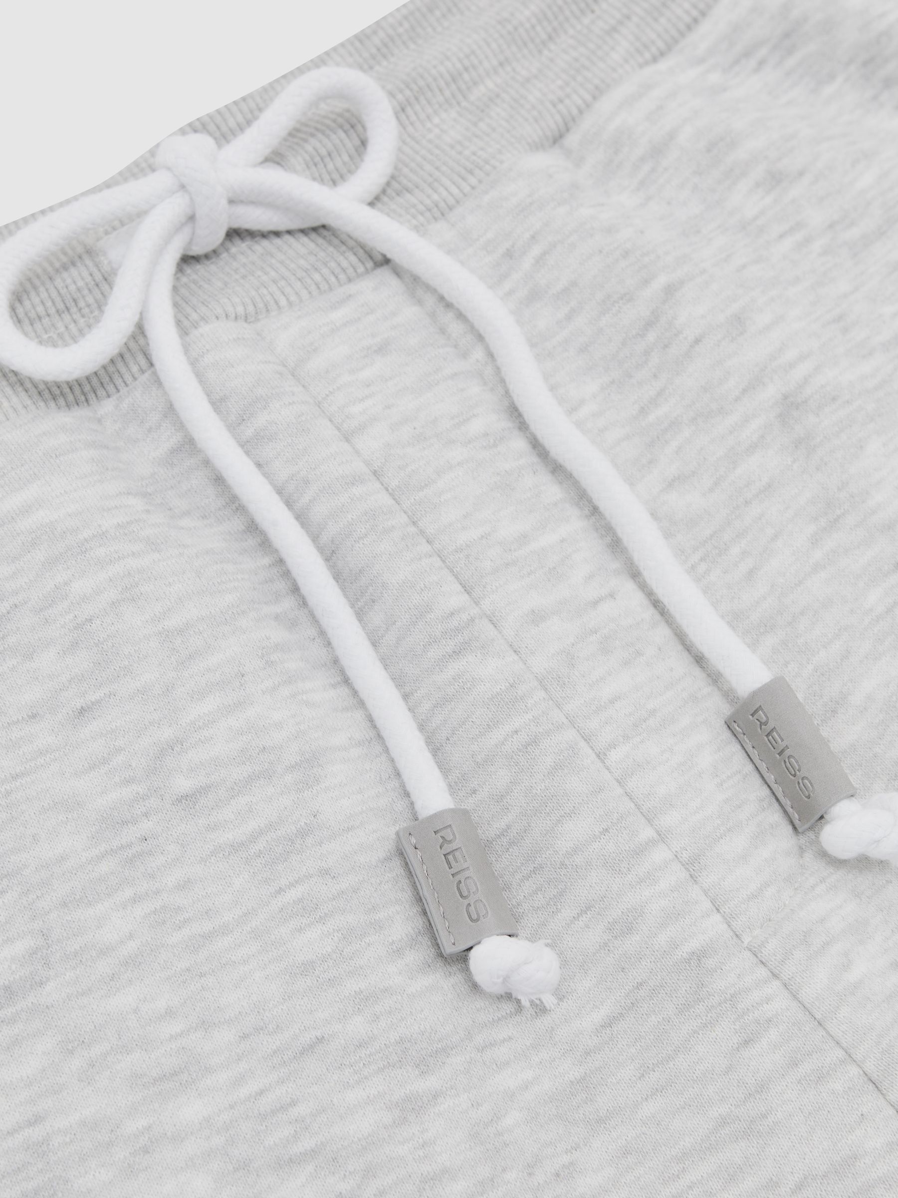 Cotton-Blend Drawstring Shorts in Soft Grey