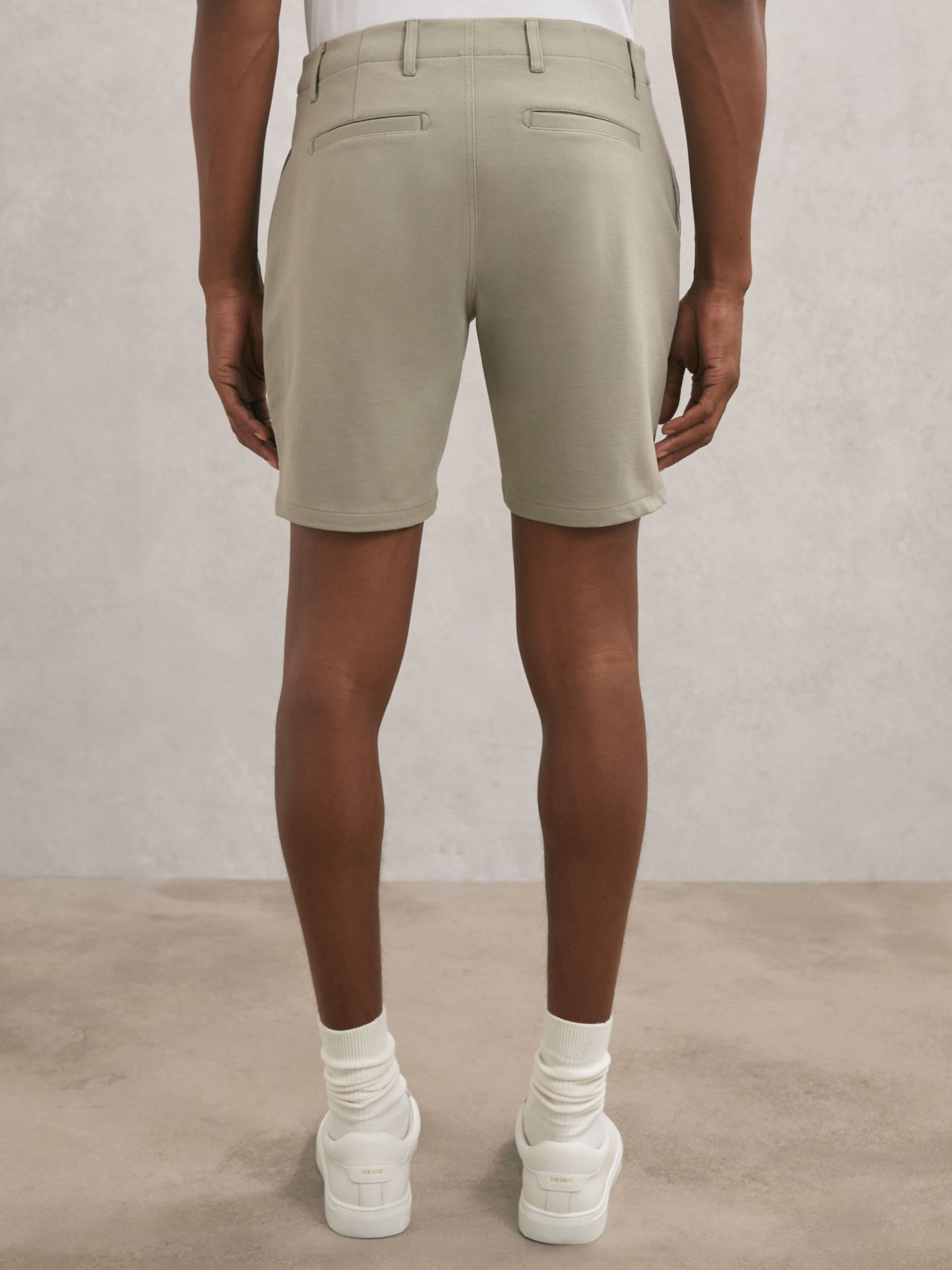 Paige Slim-Fit Stretch Shorts in Light Green