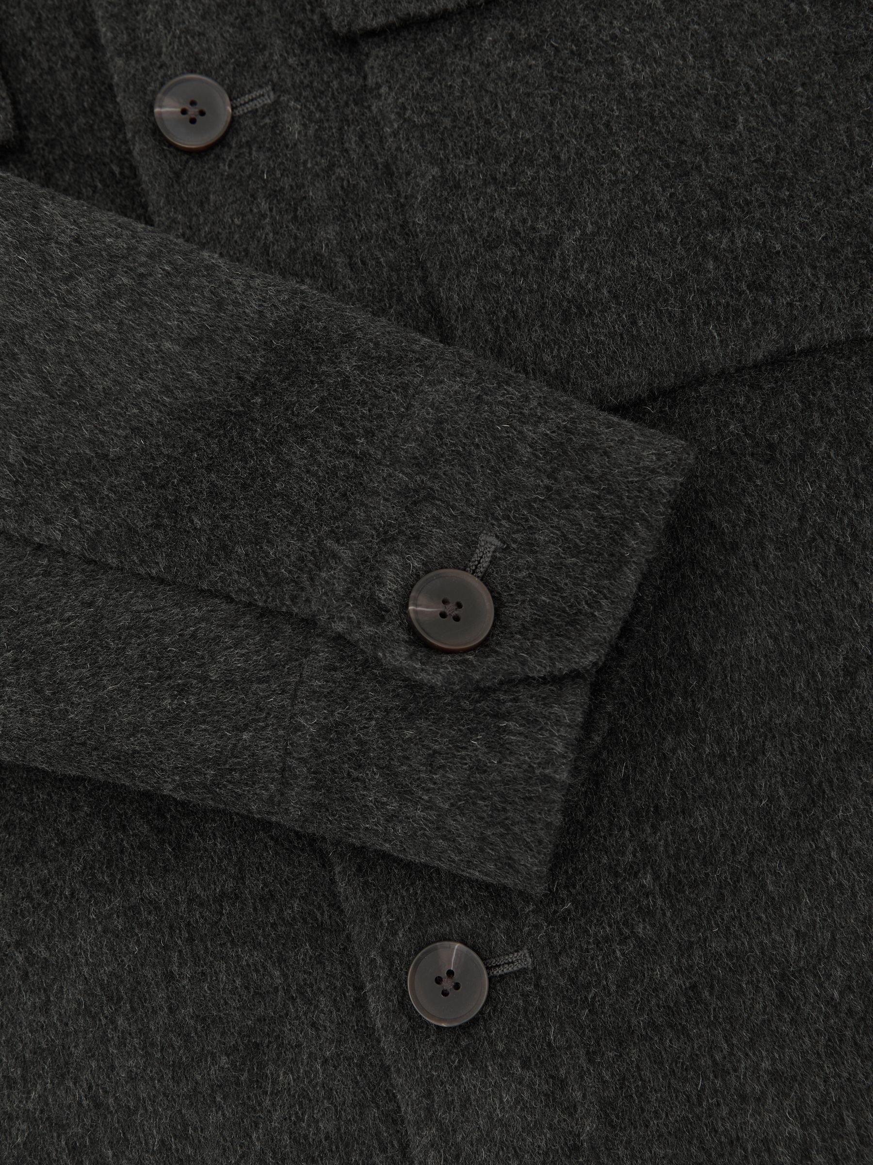 Wool-Blend Twin-Pocket Overshirt in Charcoal Grey