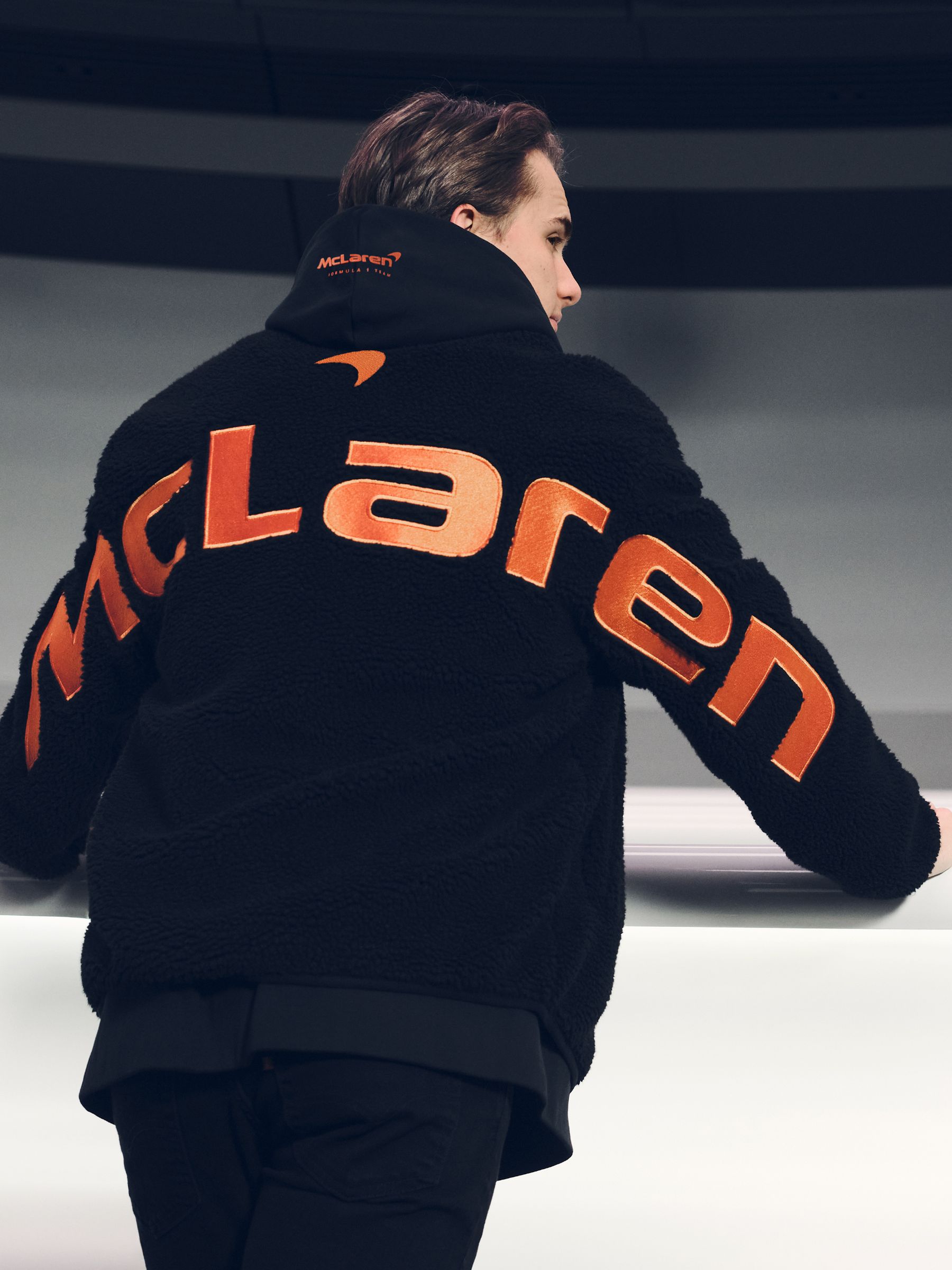 McLaren F1 Team Embroidered Fleece Jacket Unisex Fit in Off White