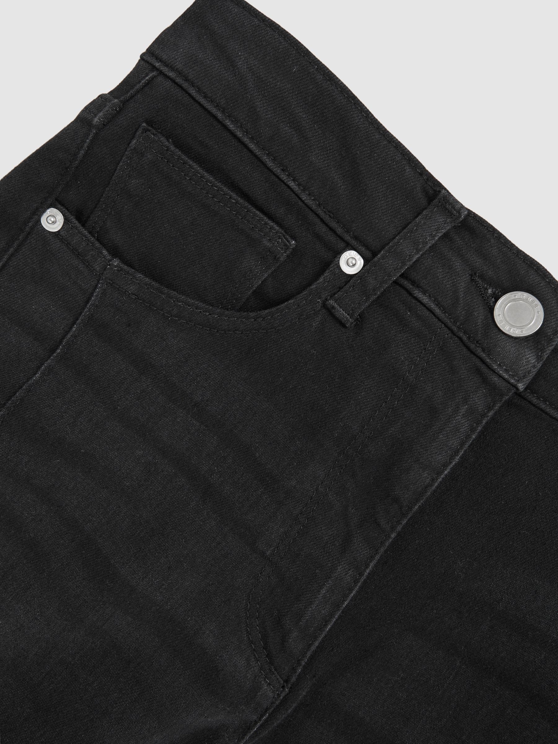 Stretch-Cotton Wide-Leg Jeans in Black