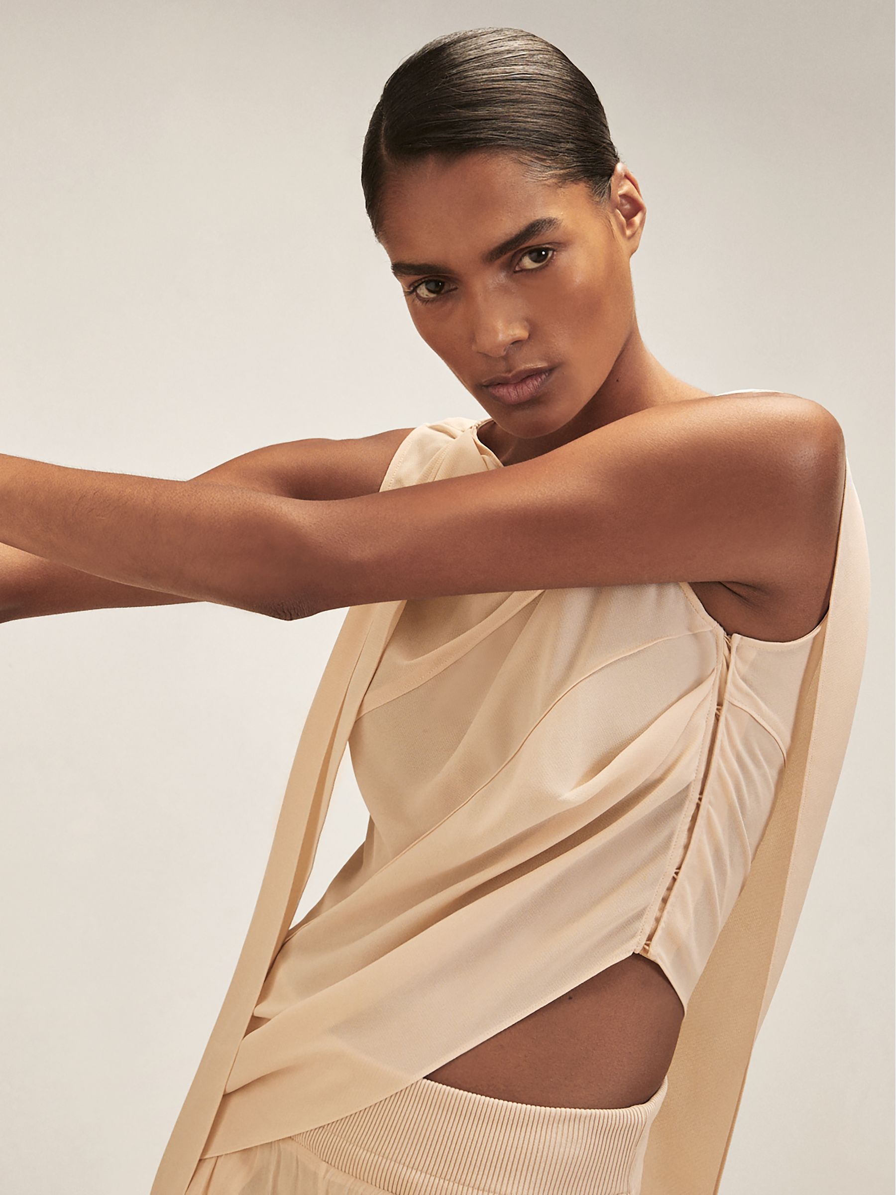 Reiss | Royal Ballet Panel Shell Top in Pale Pink