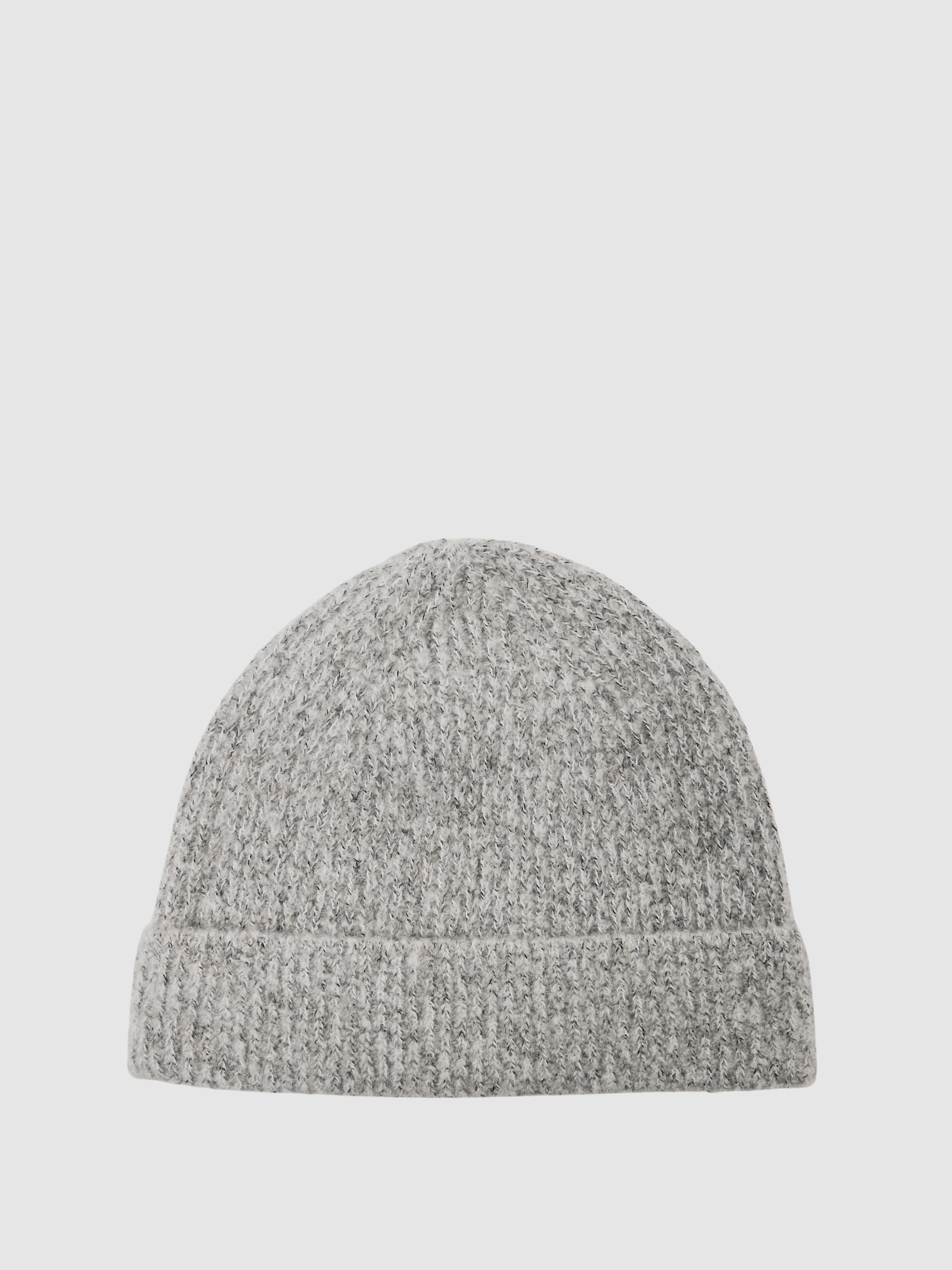 Atelier Cashmere-Blend Flecked Beanie in Soft Grey Melange
