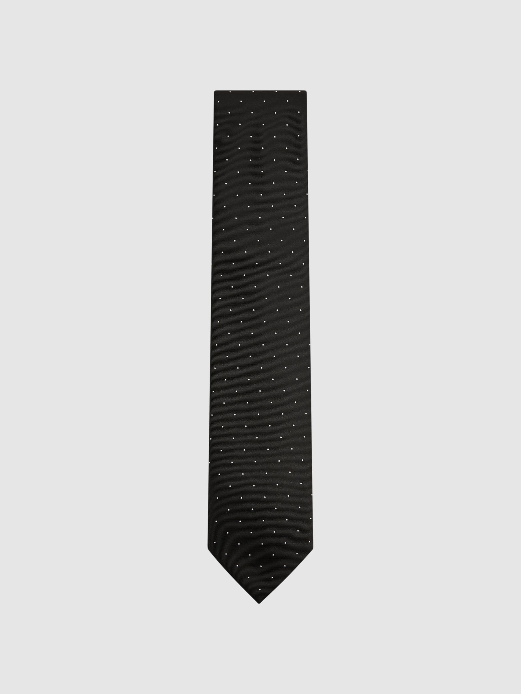 Polka Dot Silk Tie in Dark Green