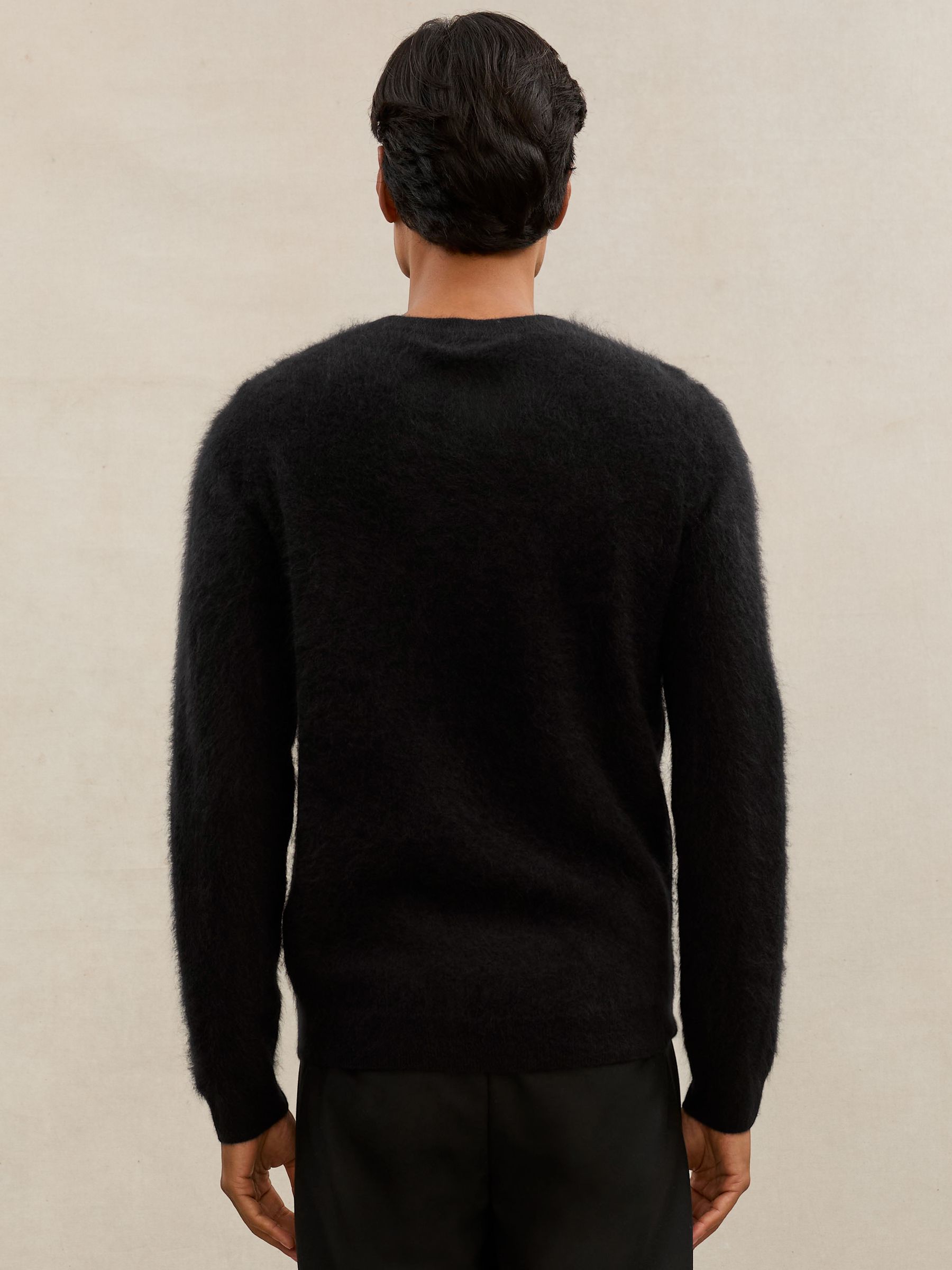Atelier Brushed-Cashmere Crew Jumper in Black