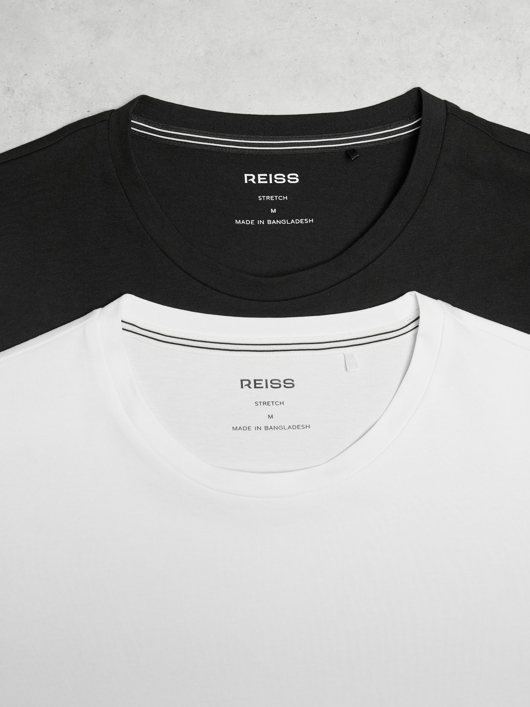 Stretch-Cotton Loungewear T-Shirts 2 Pack in Black/White