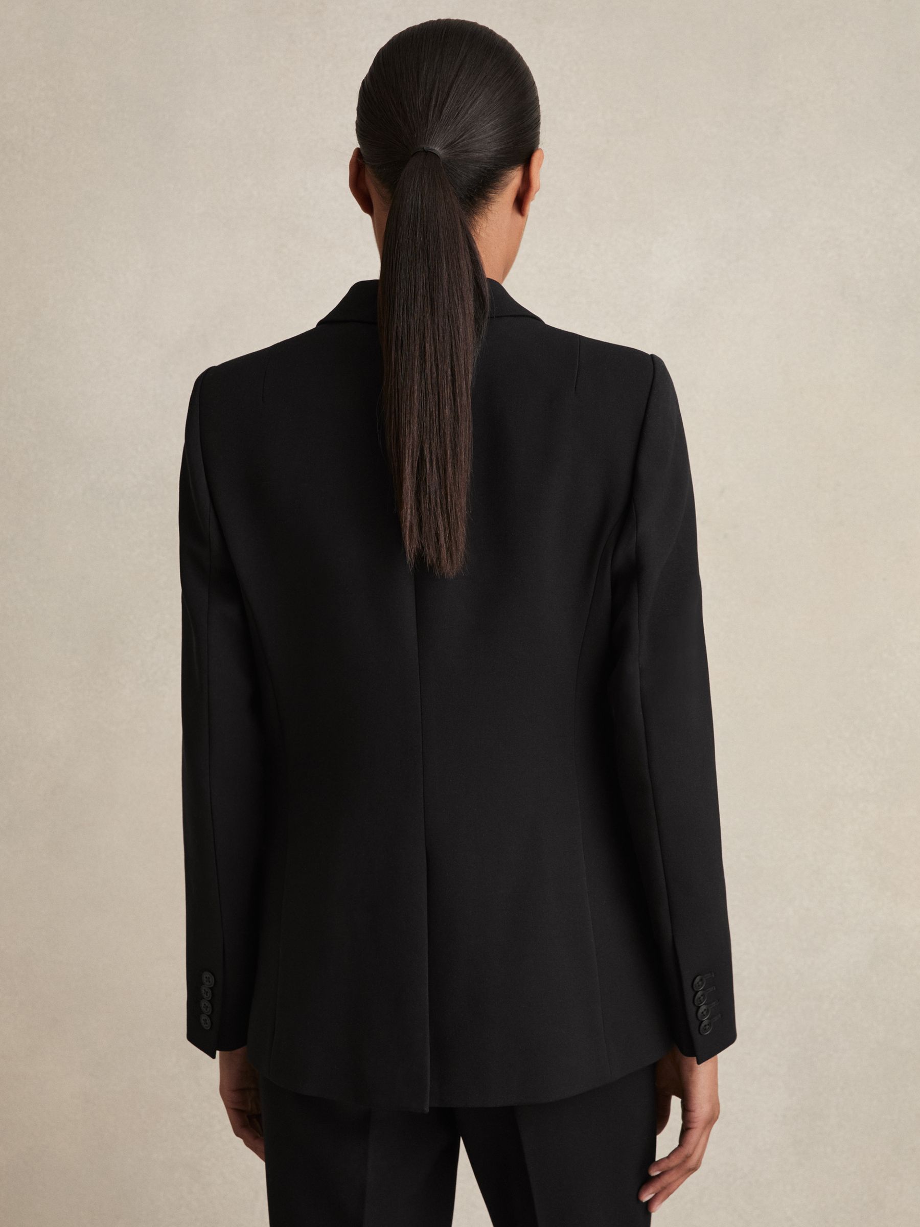 Tailored Single Breasted Suit Blazer in Black