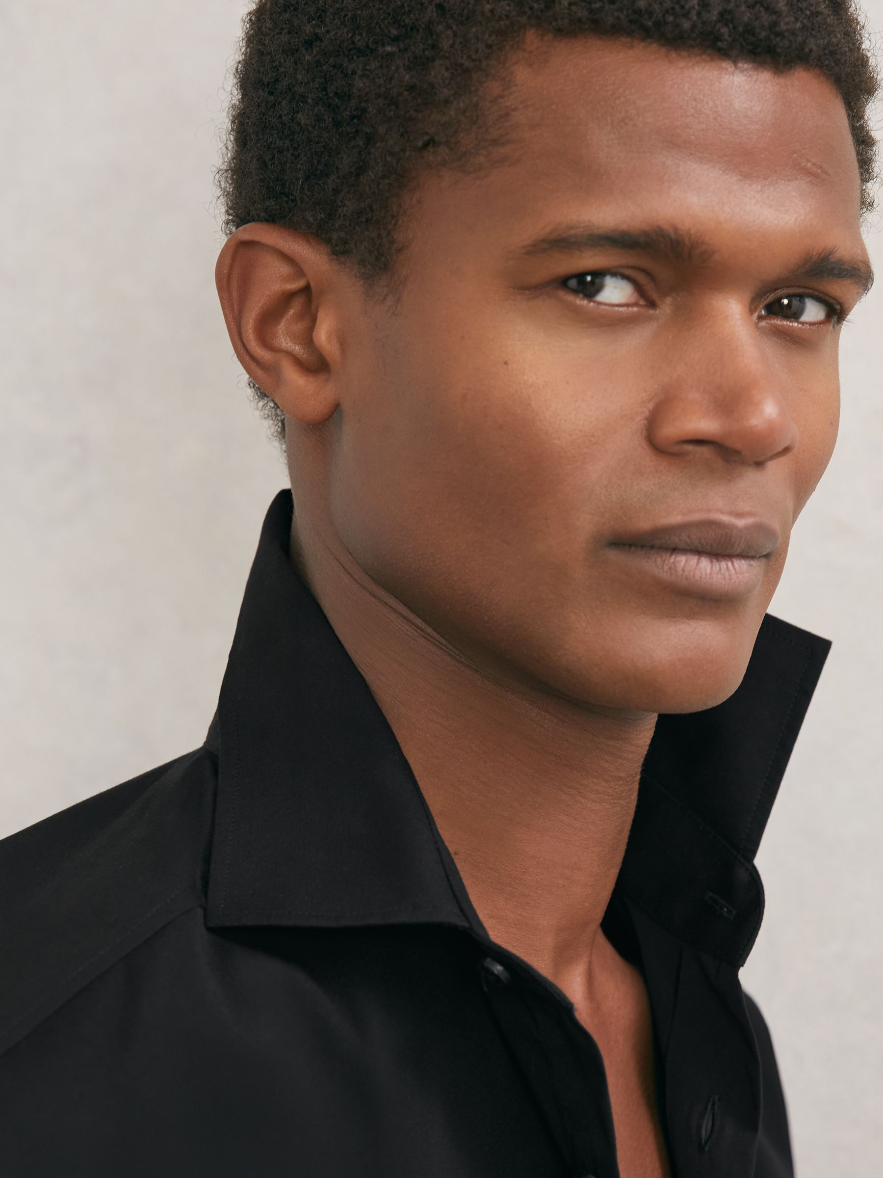 Monogram Cotton Oversized Shirt in Black