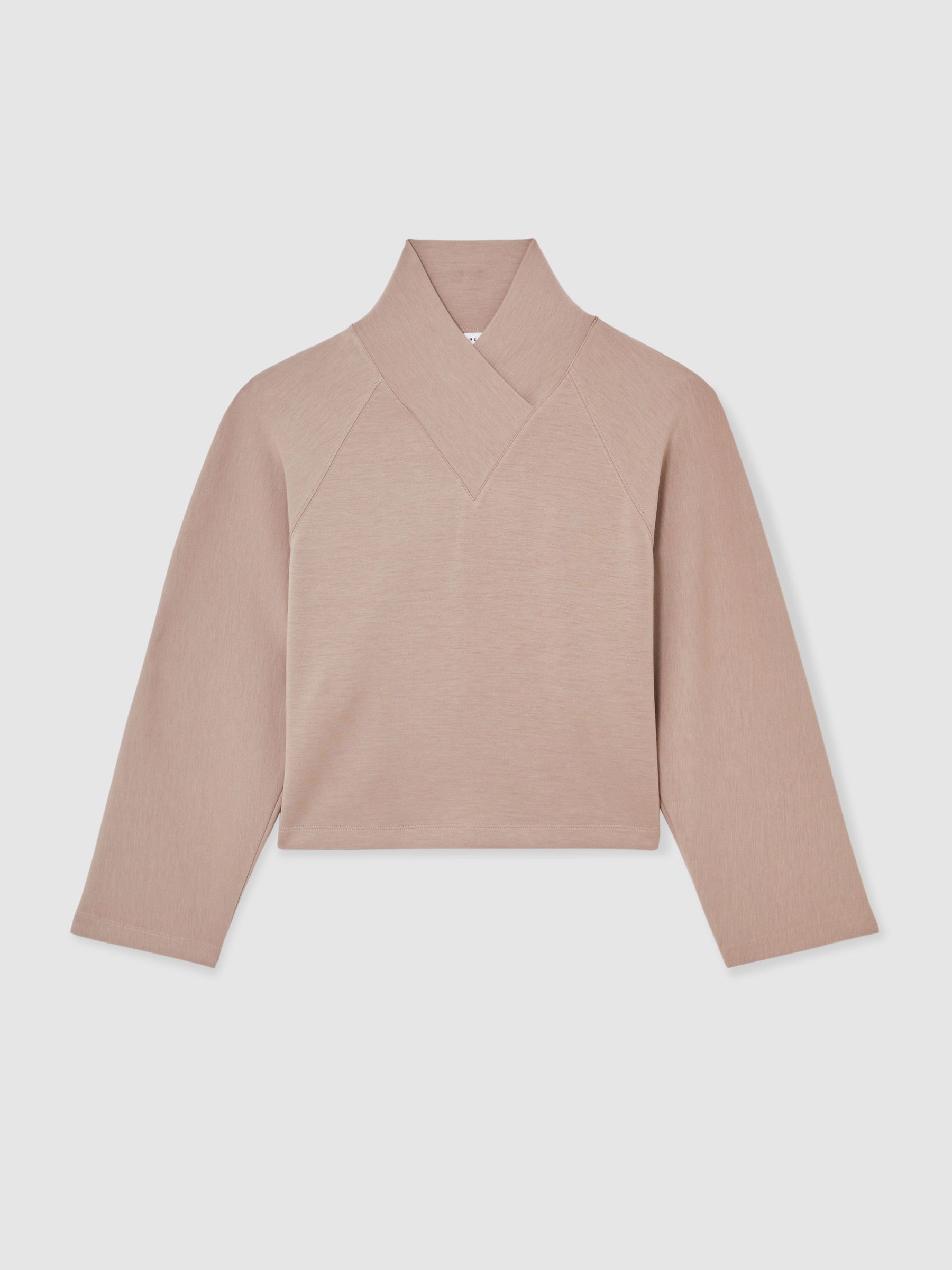 Modal-Blend Interlock Shawl Sweatshirt in Taupe Neutral