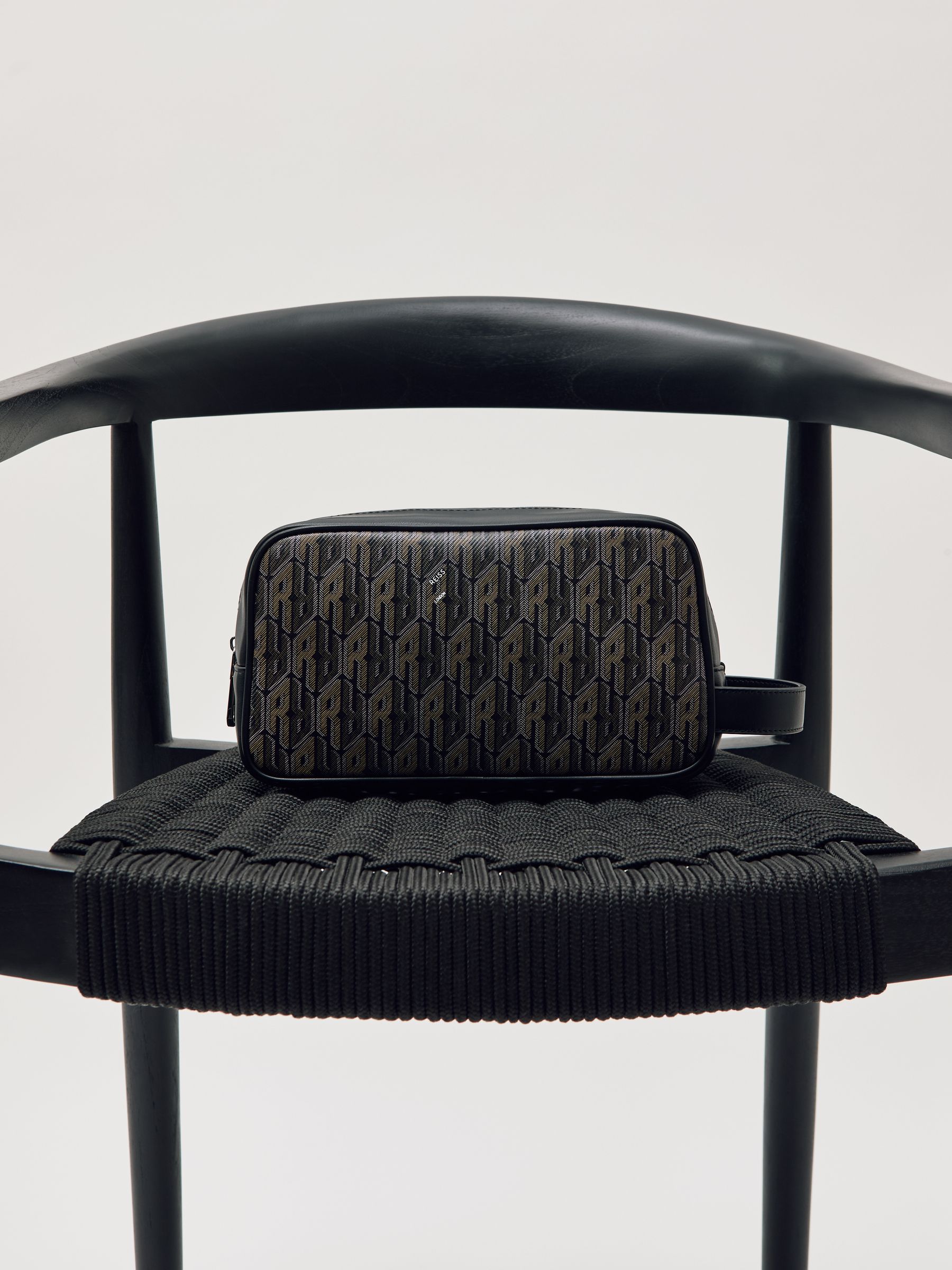 Coated Canvas Monogram Wash Bag in Grey Multi