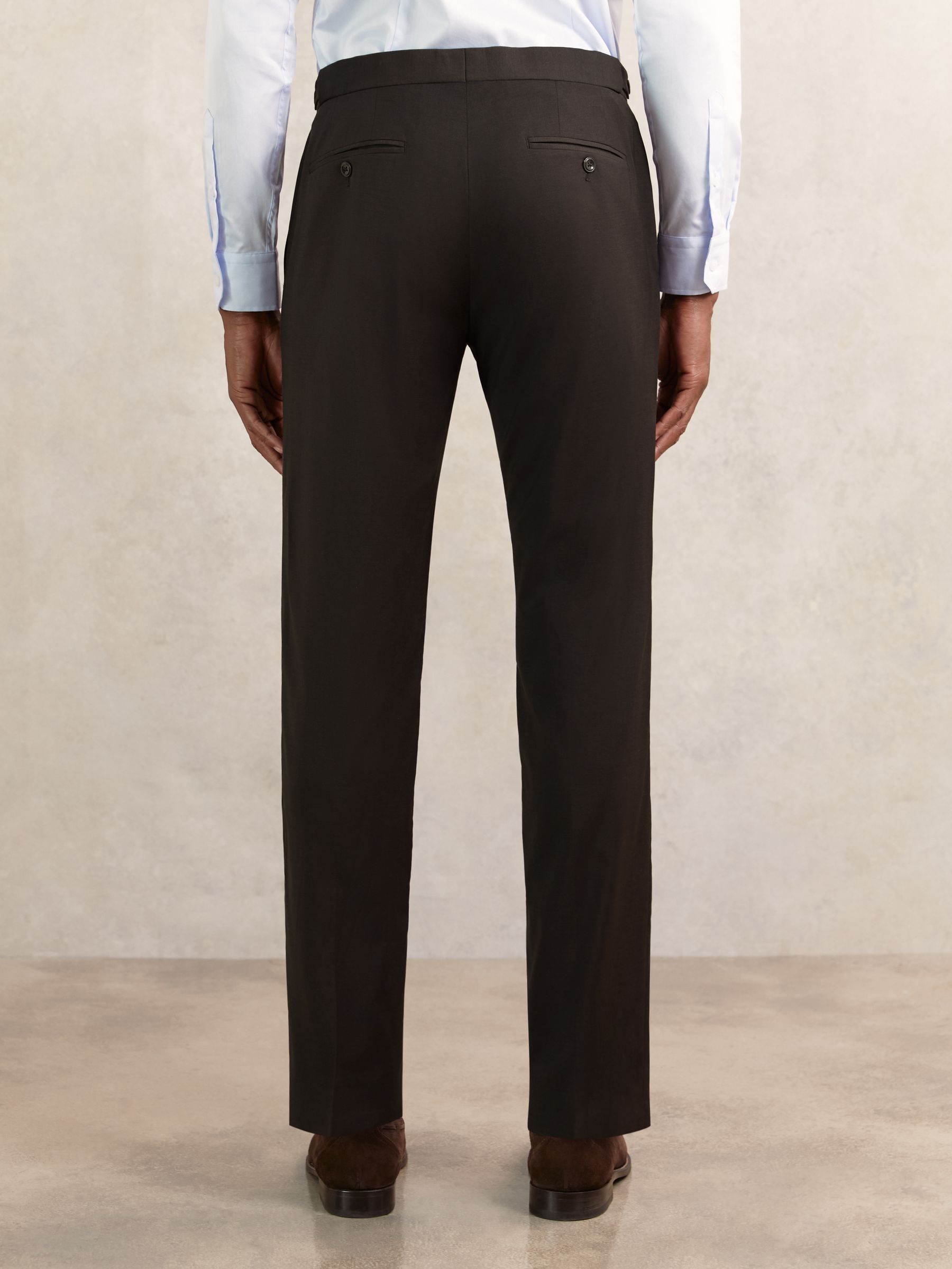Regular-Fit Wool-Blend Suit Trousers in Chocolate Brown
