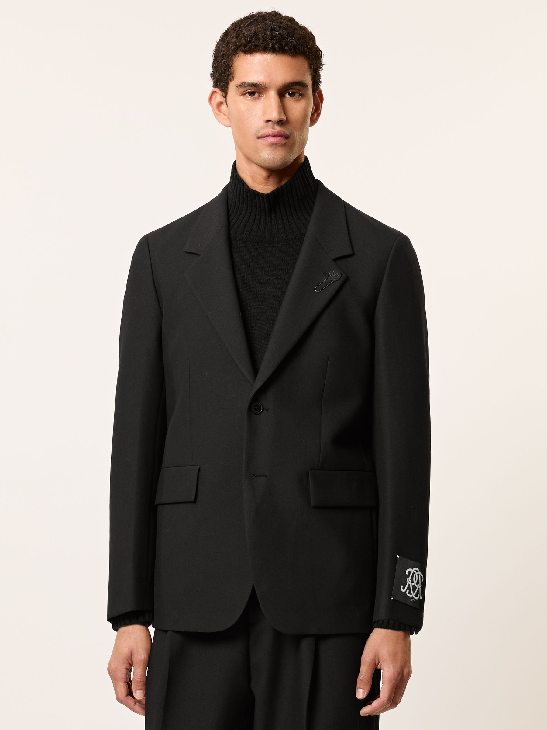 Monogram Relaxed Single-Breasted Blazer in Black