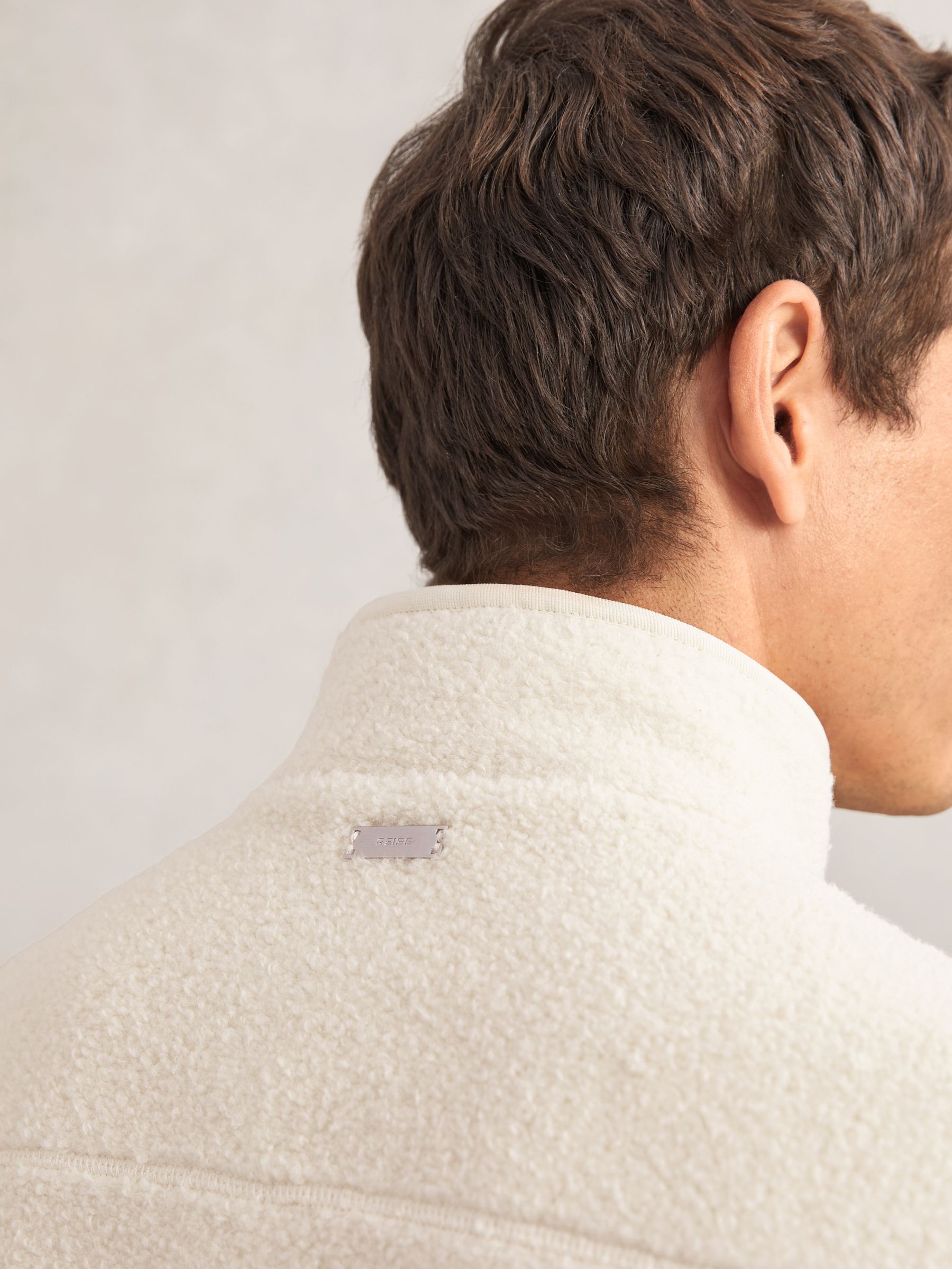 Fleece Zip-Through Jacket in Ecru