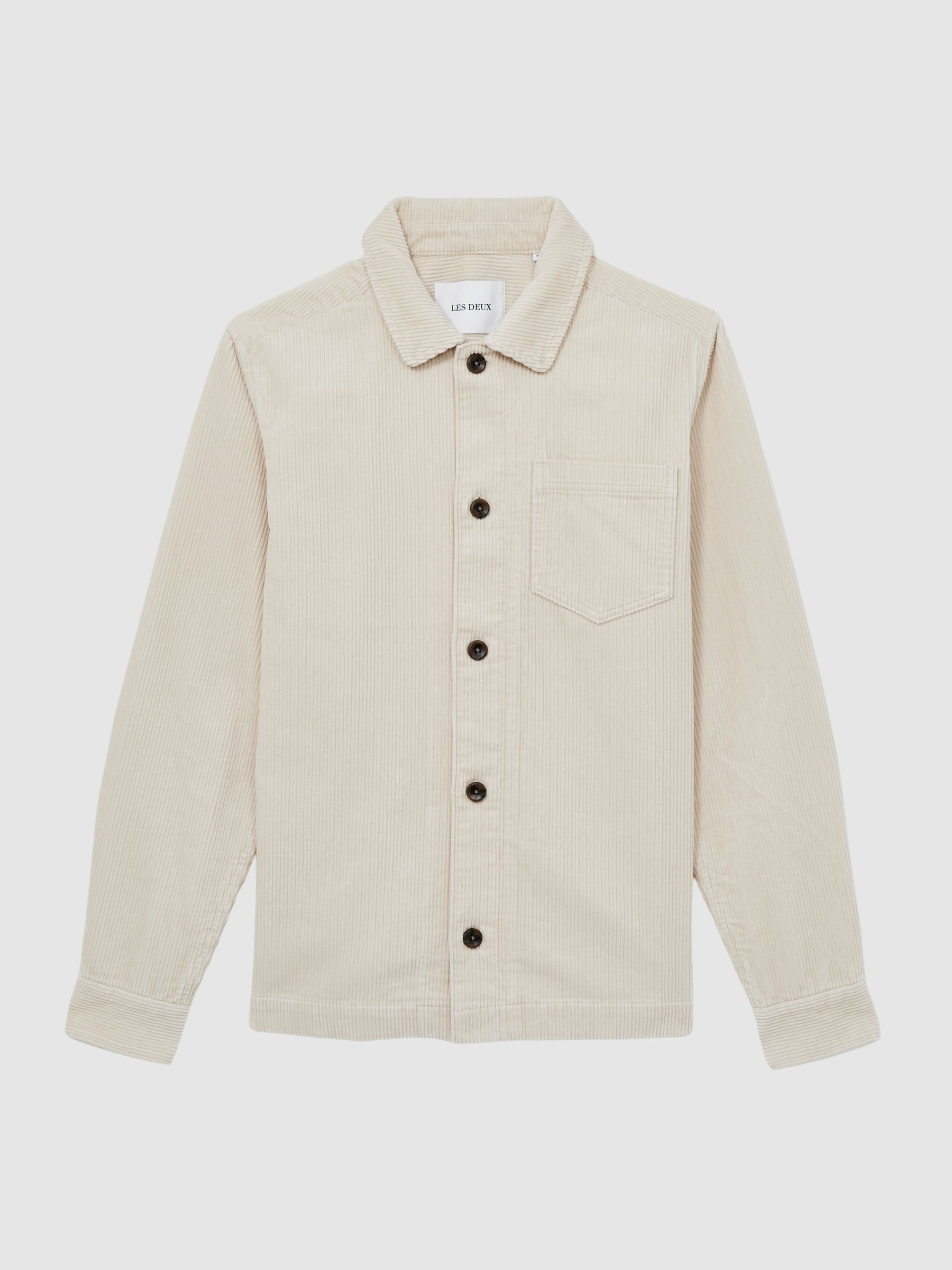 Les Deux Cotton Corduroy Overshirt in Ivory