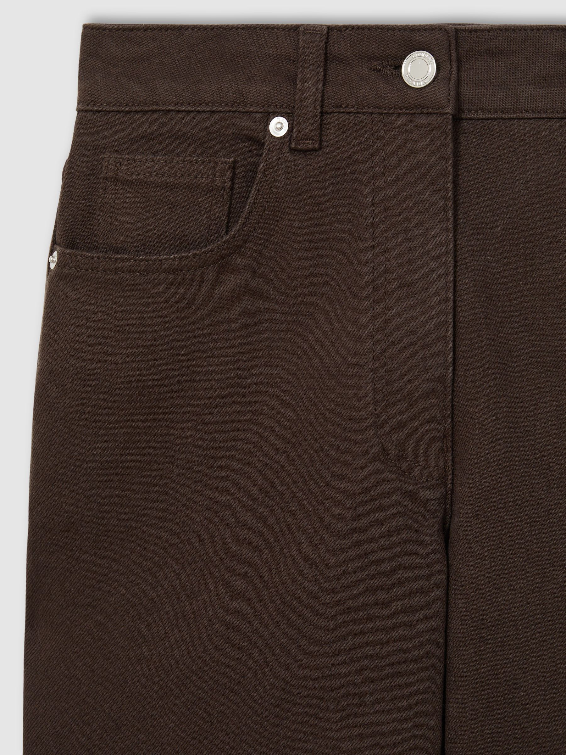 Petite Mid-Rise Straight-Leg Jeans in Chocolate