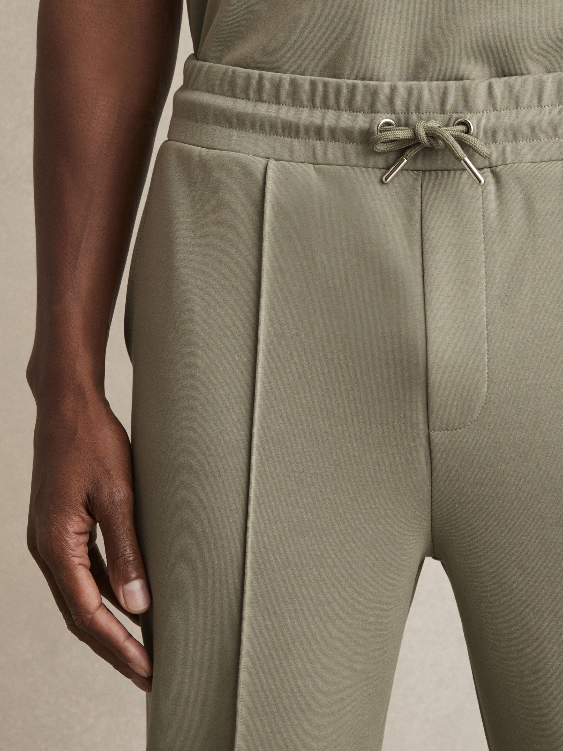 Stretch-Jersey Tailored Joggers in Sage