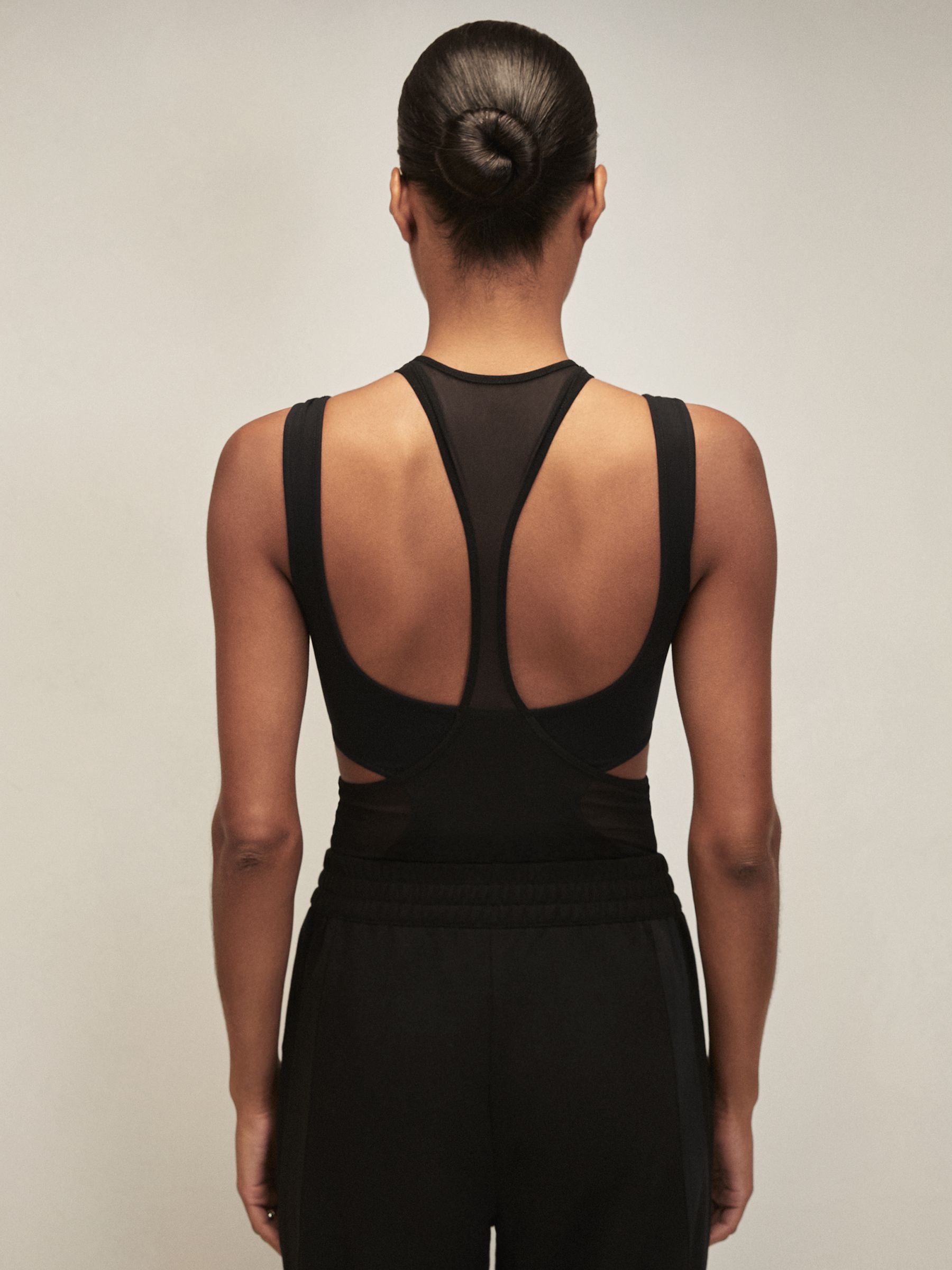 Reiss | Royal Ballet Mesh Bodysuit in Black
