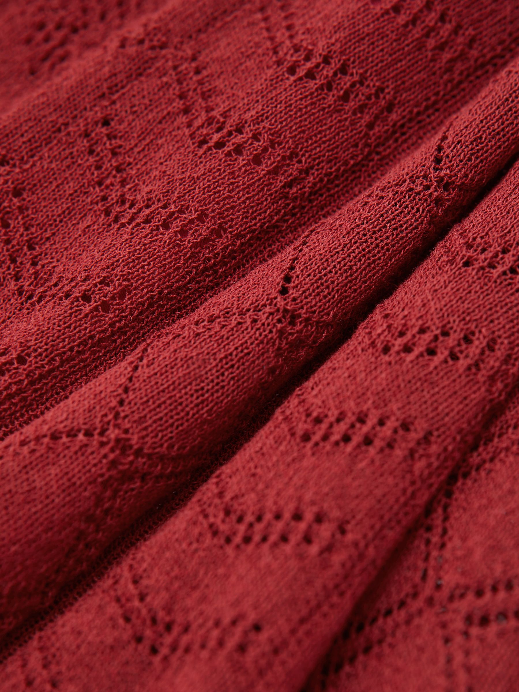 Atelier Pointelle-Knit Maxi Dress in Red