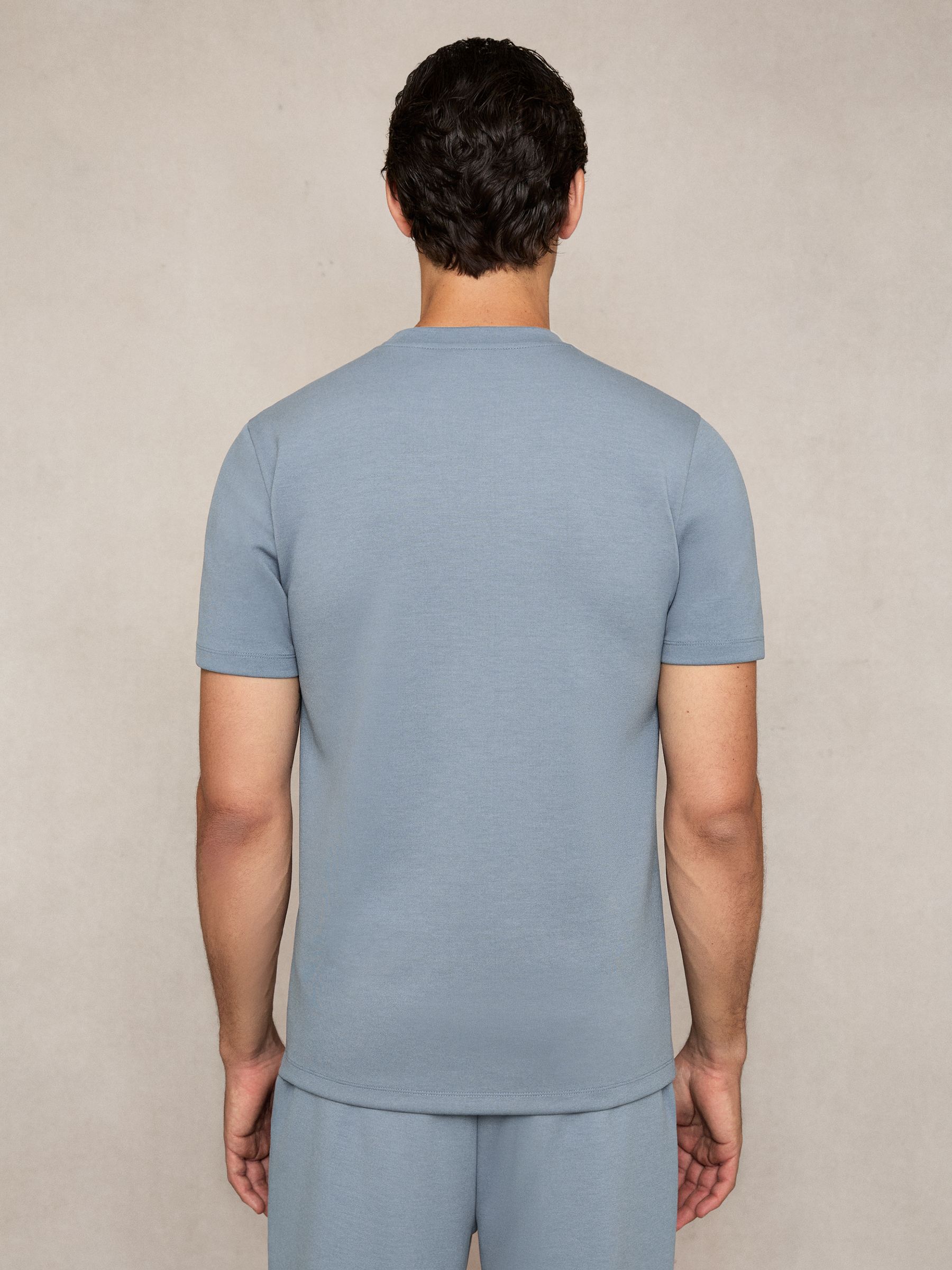 Premium Interlock Crew-Neck T-Shirt in Airforce Blue