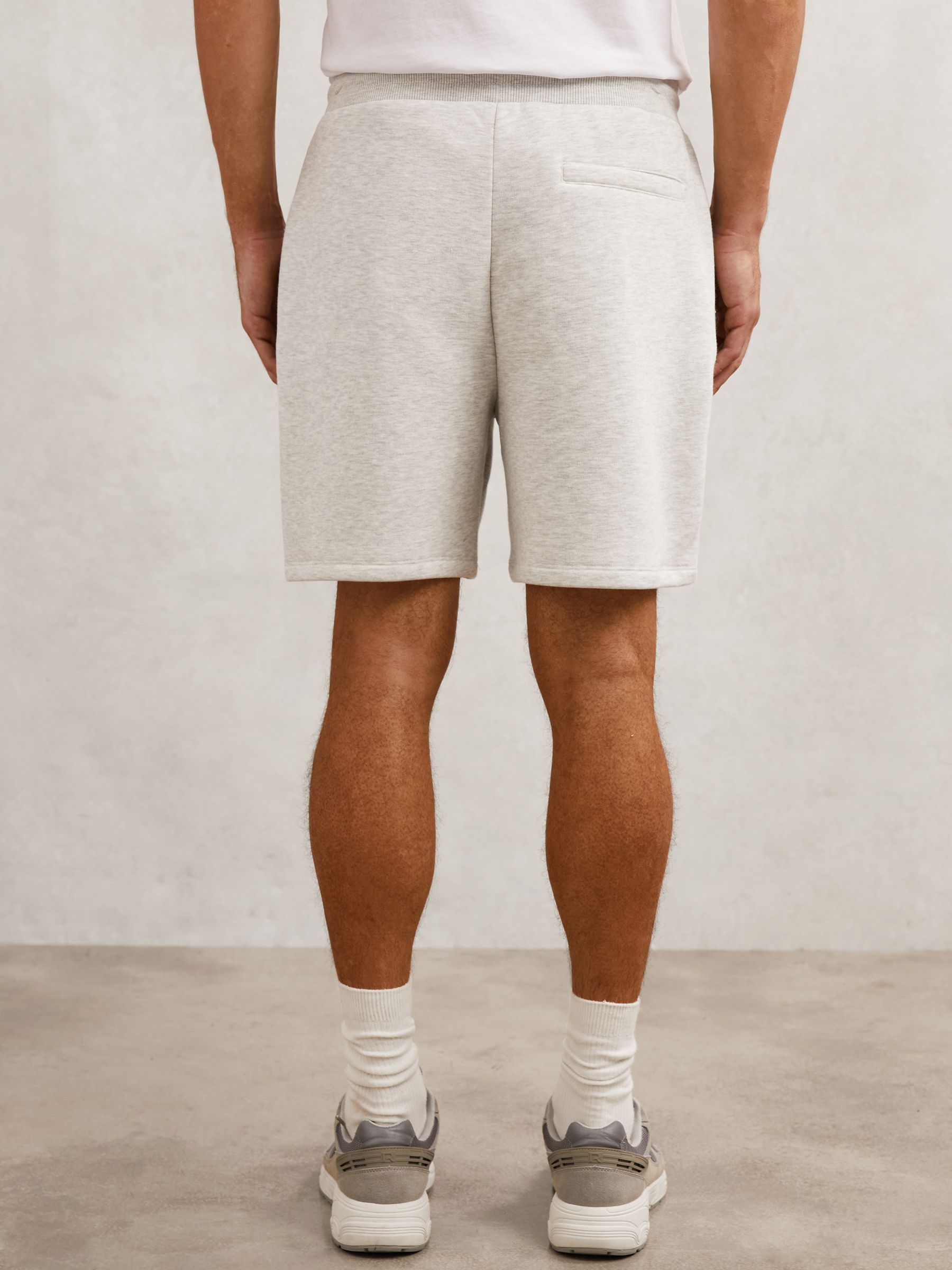 Cotton-Blend Drawstring Shorts in Soft Grey