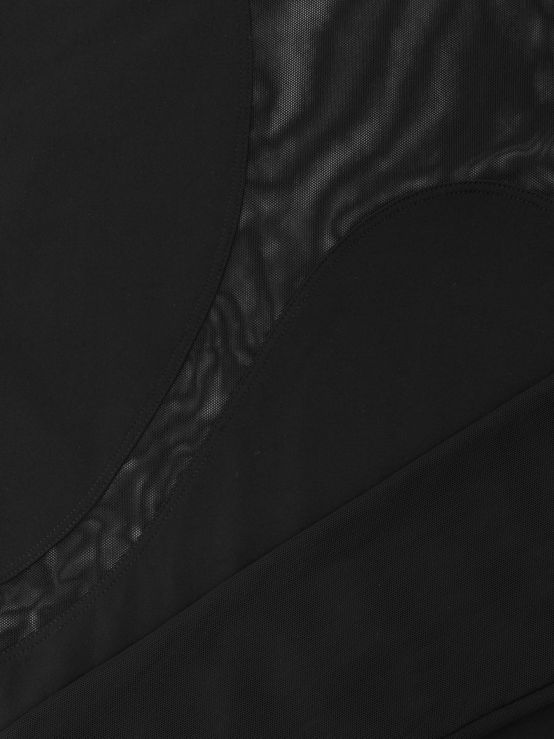 Mesh Panel Bodysuit in Black