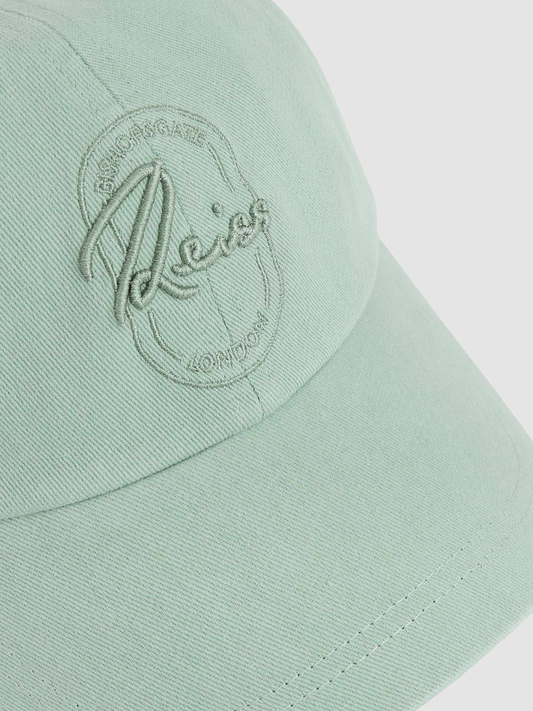 Cotton Logo-Embroidered Baseball Cap in Washed Green