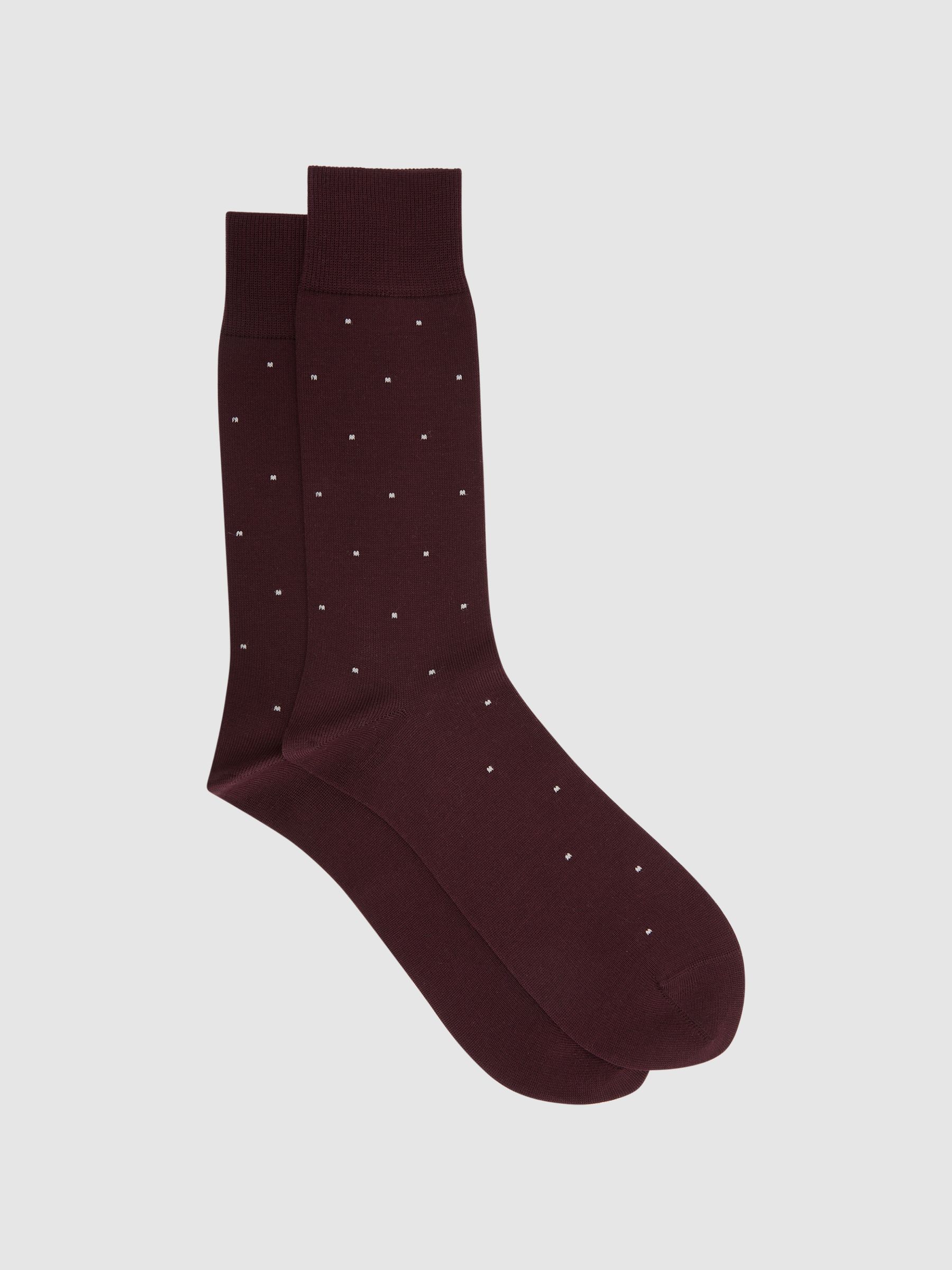 Polka Dot Socks in Bordeaux