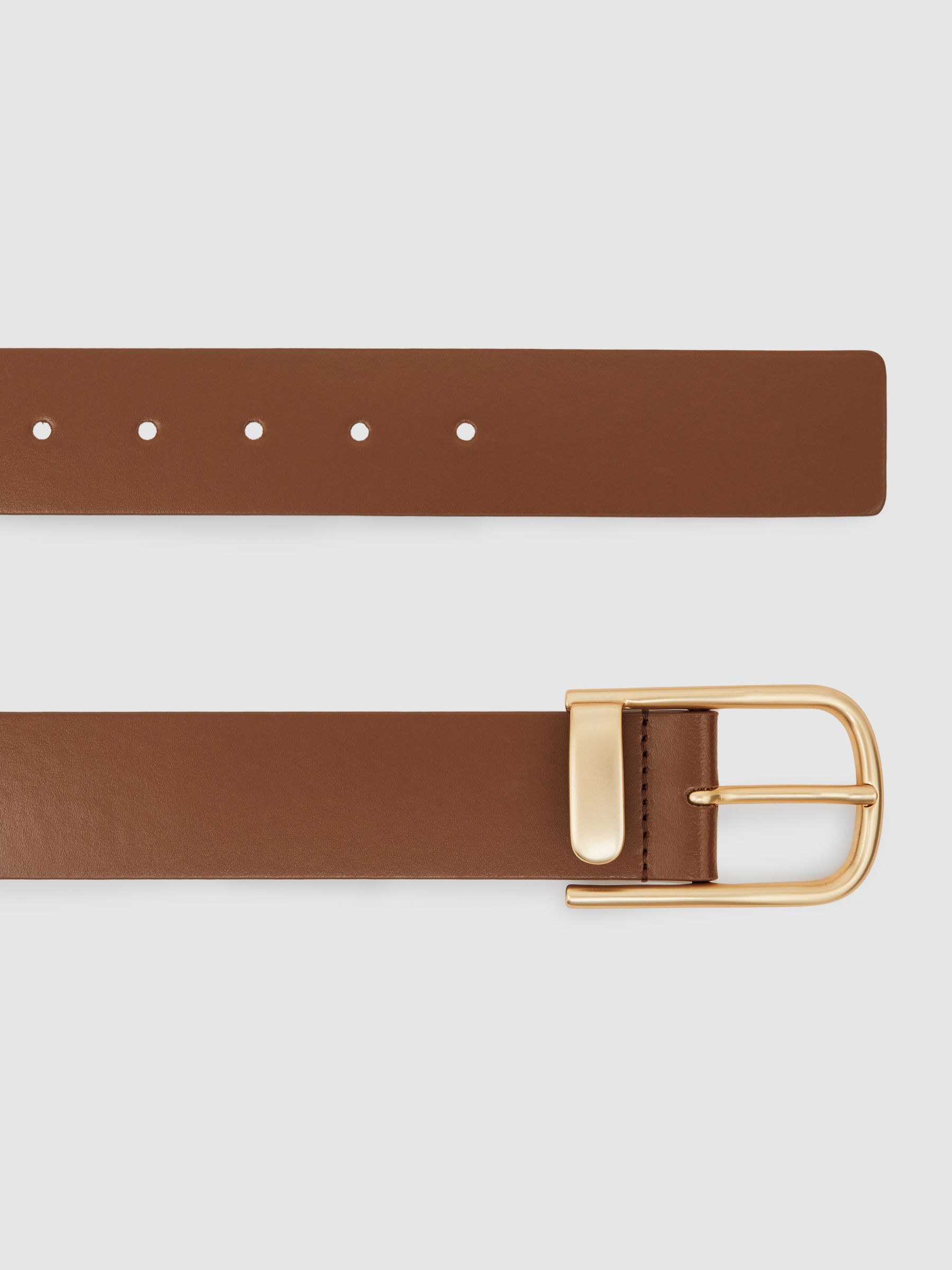 Leather Half Keeper Belt in Tan