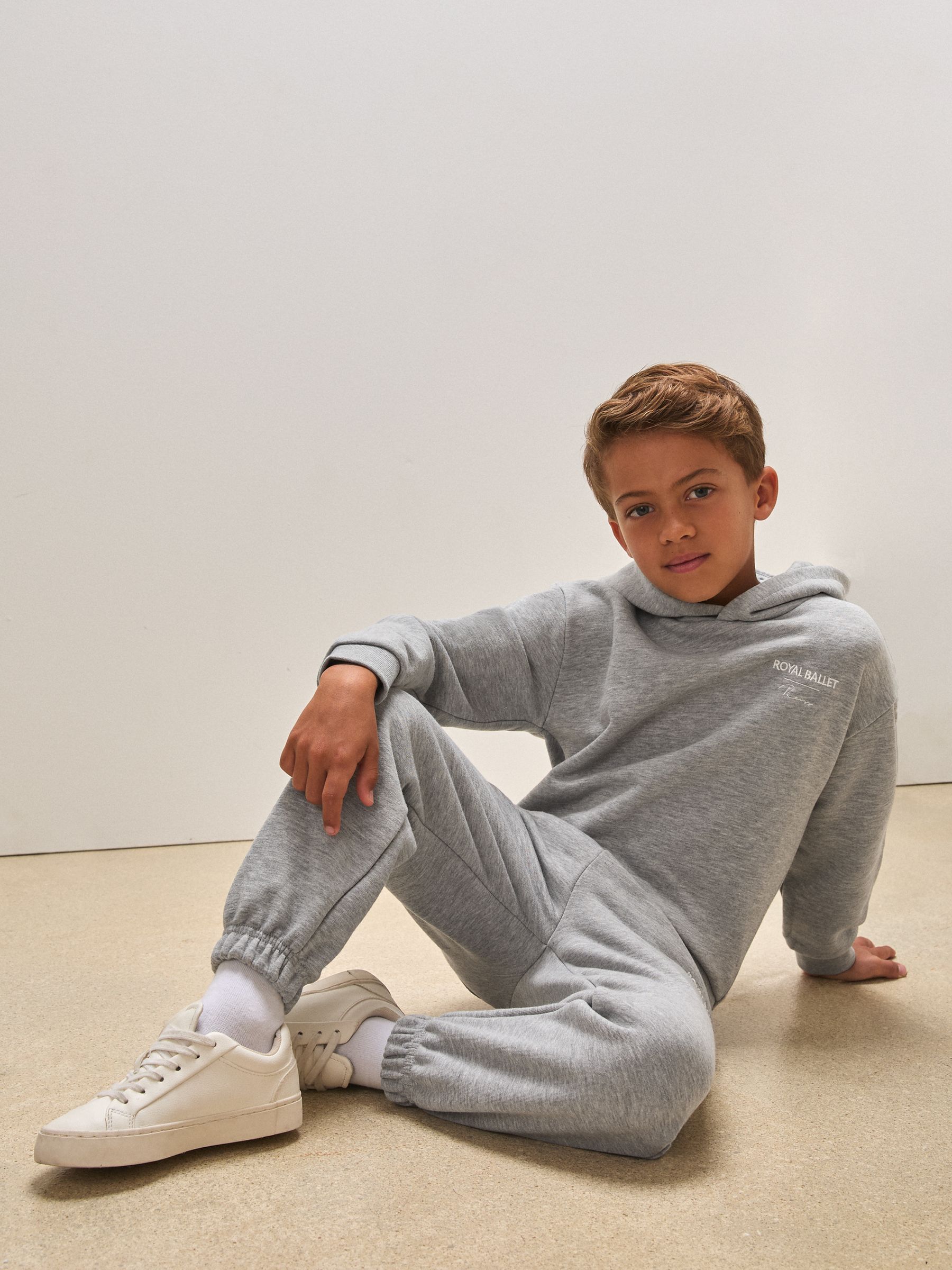 3-9 yrs Reiss | Royal Ballet Cuffed Unisex Fit Joggers in Grey Melange