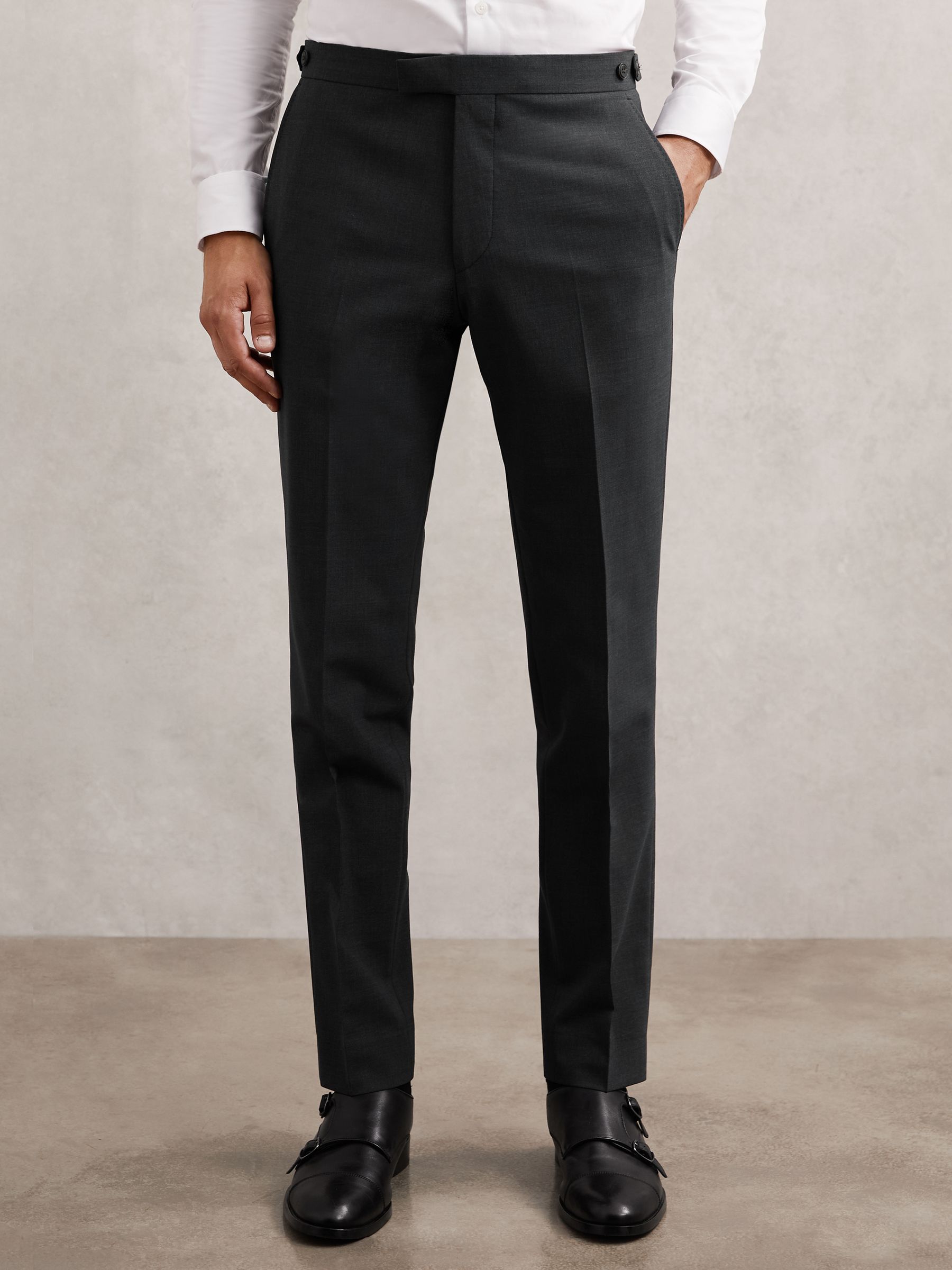 Slim-Fit Wool-Blend Suit Trousers in Grey
