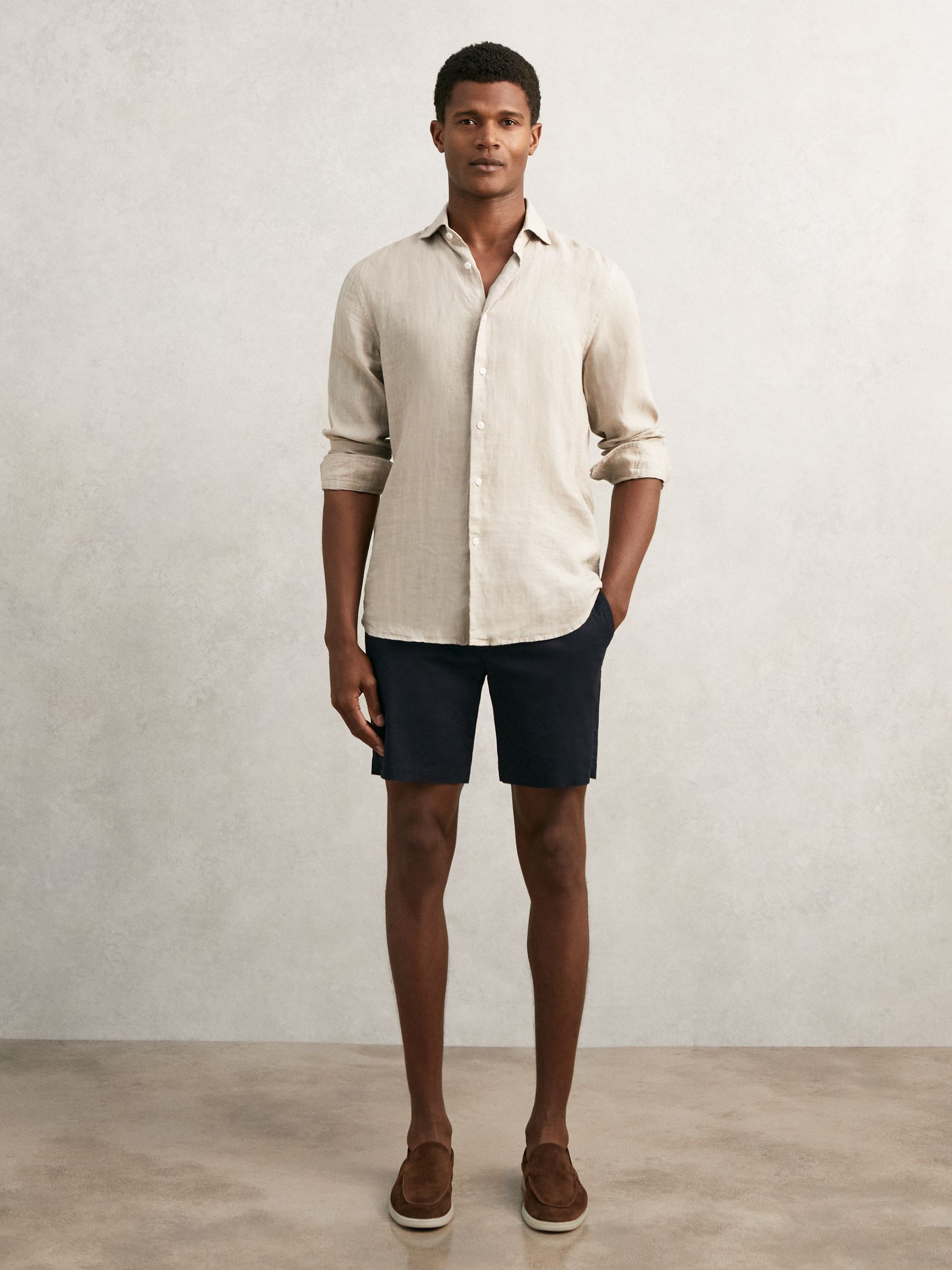 Short Length Casual Chino Shorts in Chalk