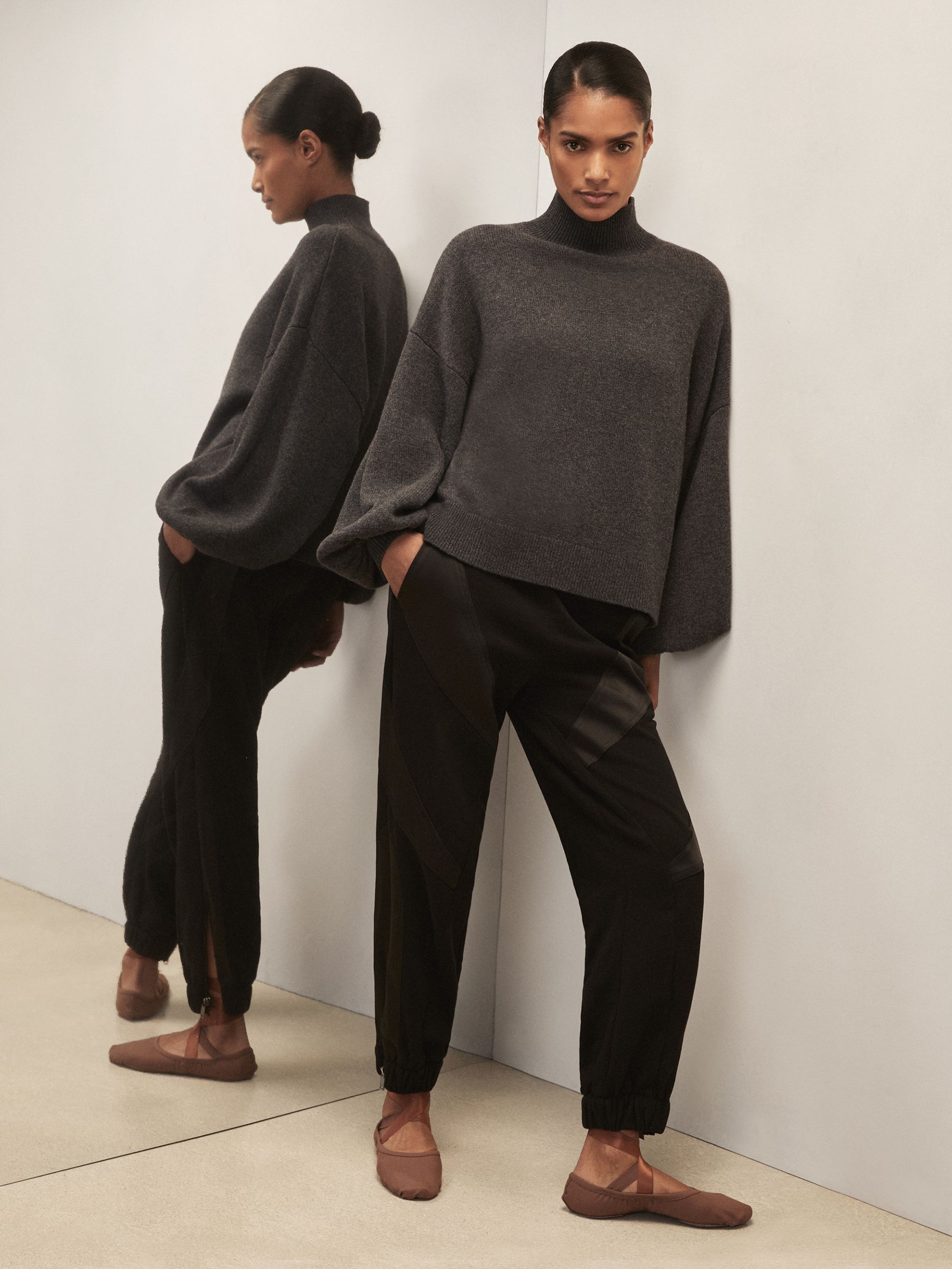 Reiss | Royal Ballet Batwing Jumper in Charcoal Grey