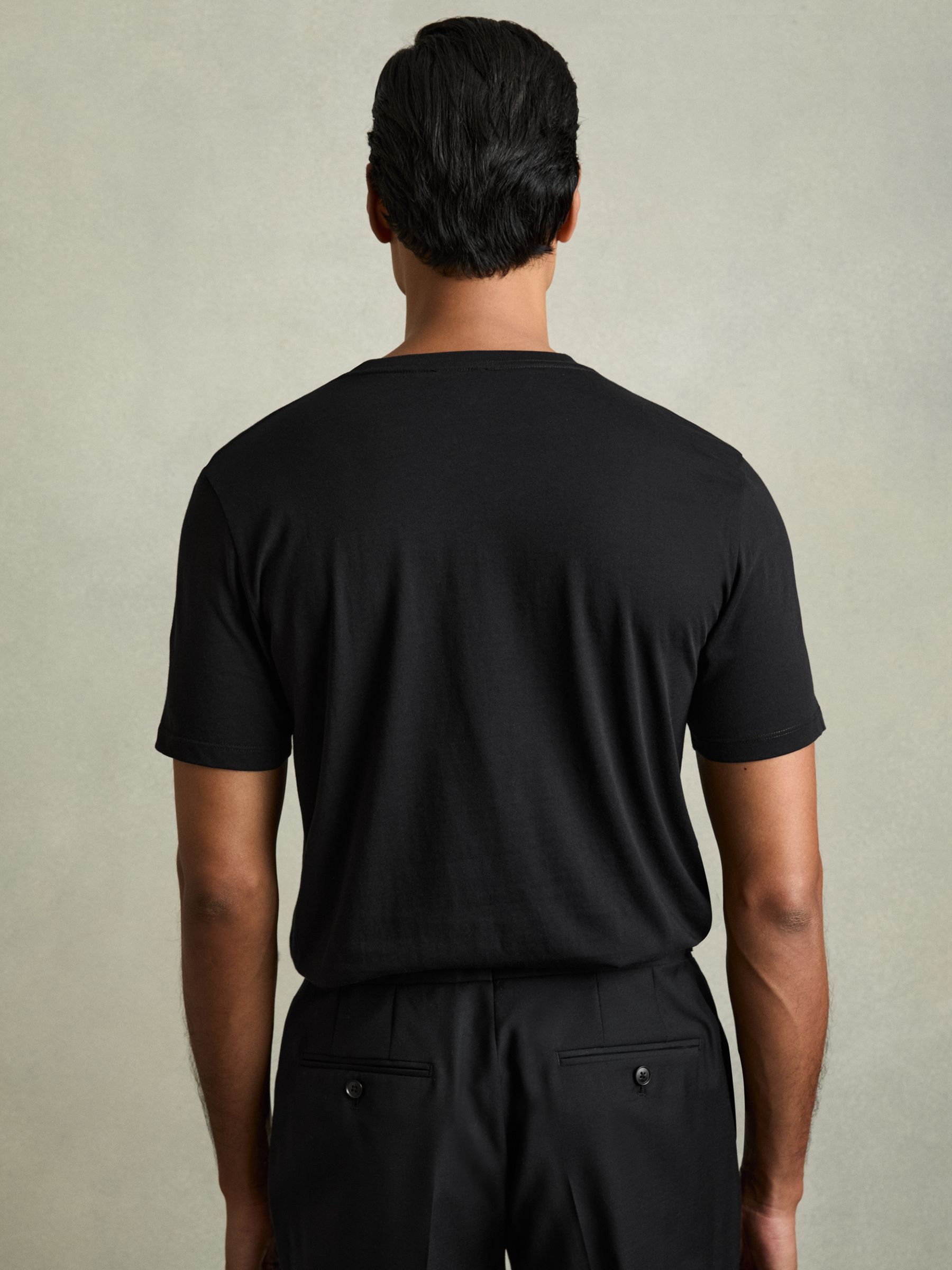 Cotton Crew Neck T-Shirt in Black