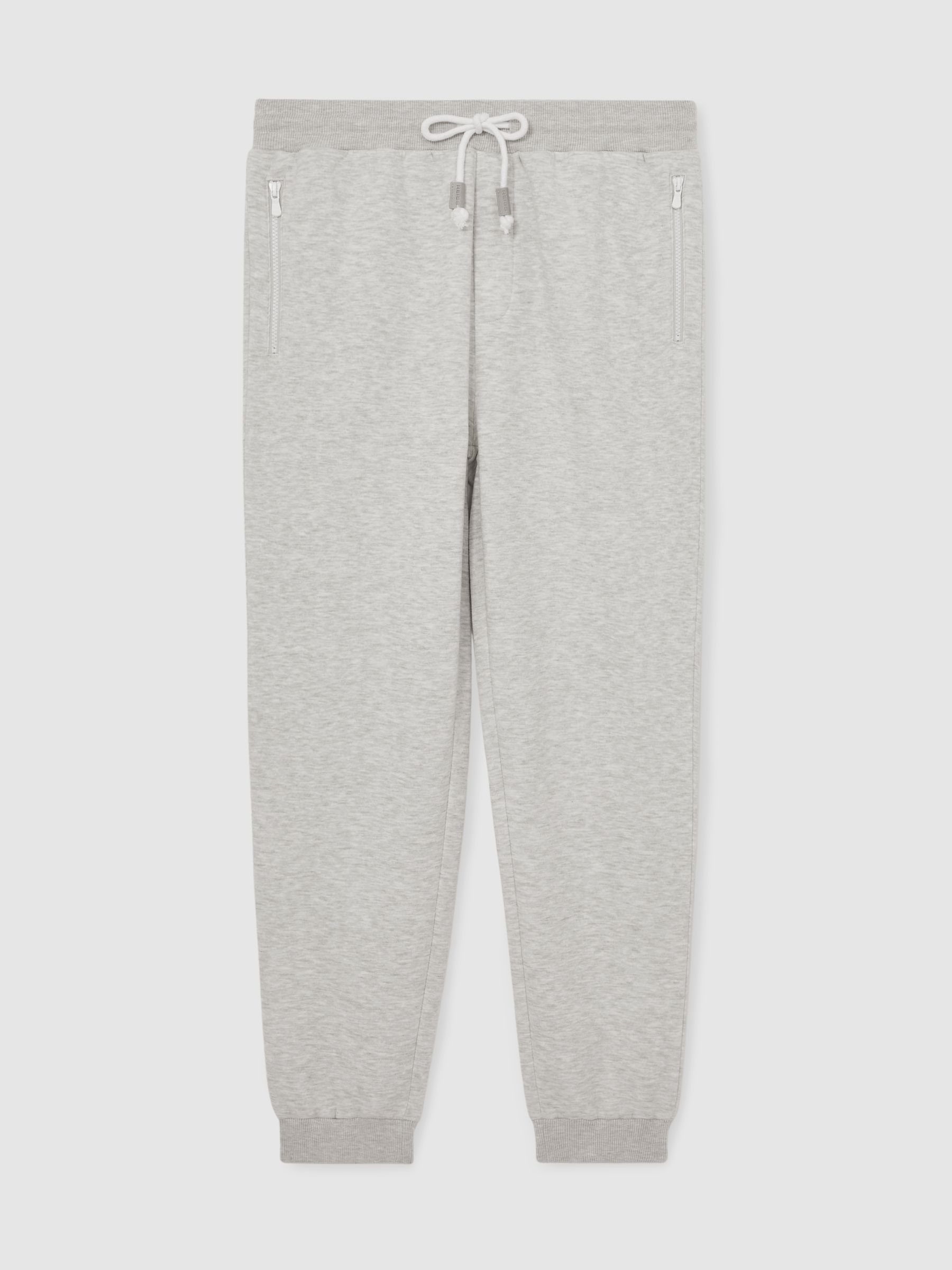 Cotton-Blend Drawstring Joggers in Grey