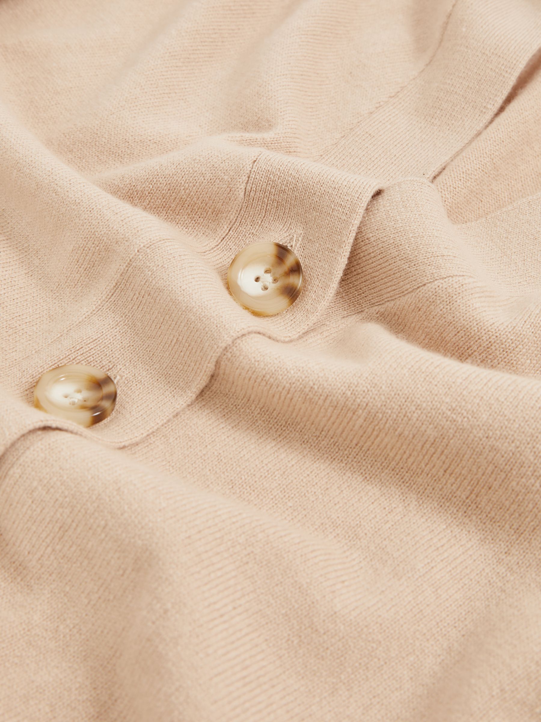 Wool-Blend Fitted Cardigan With Cashmere in Neutral