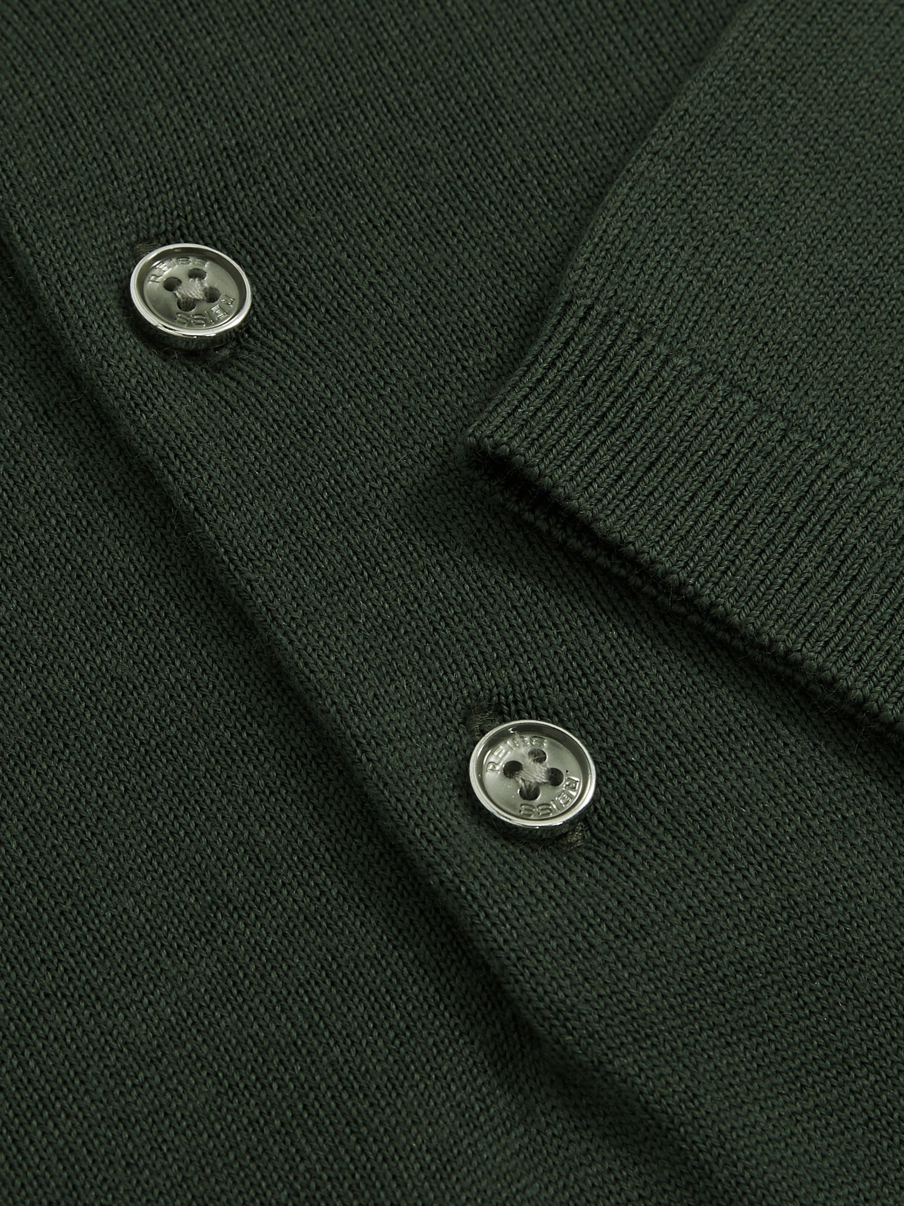 Merino Wool Short-Sleeve Polo Shirt in Kale Green