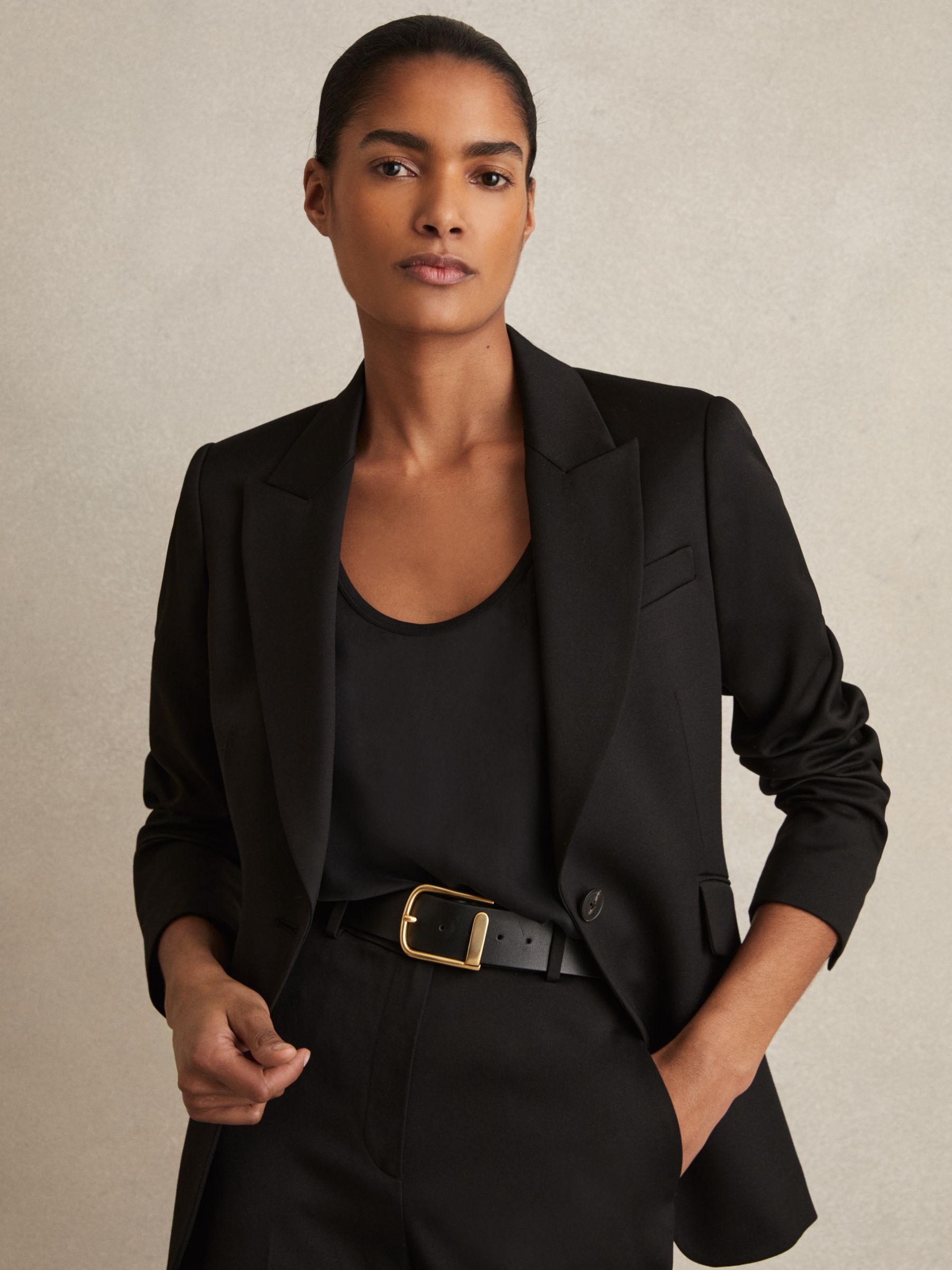 Leather Half Keeper Belt in Black