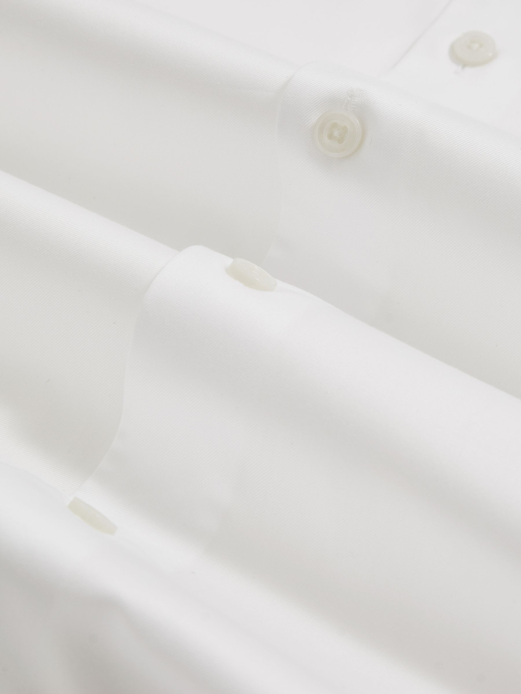 Slim Fit Cotton Double-Cuff Shirt in White