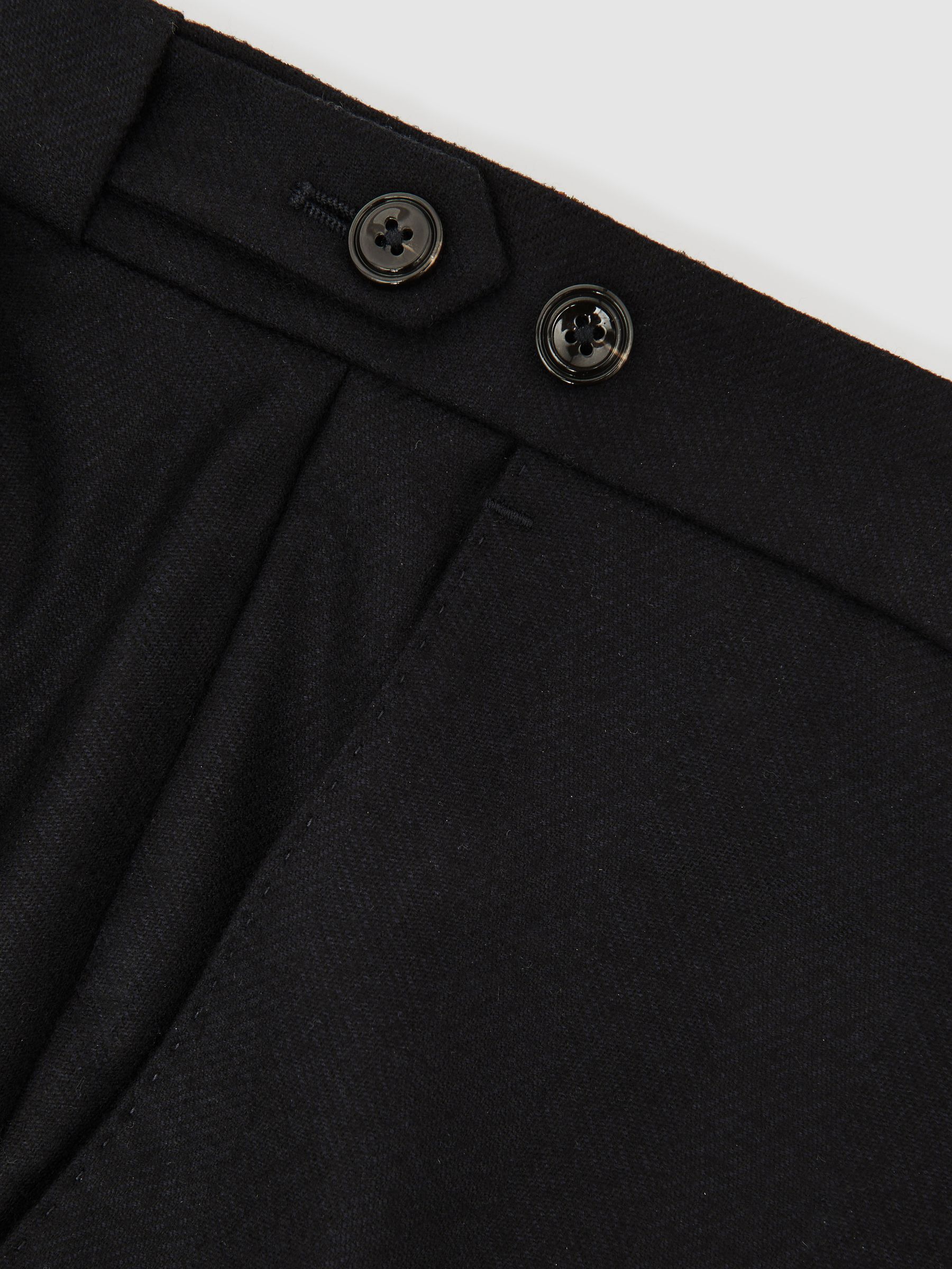 Wool-Flannel Tailored-Fit Suit Trousers in Navy