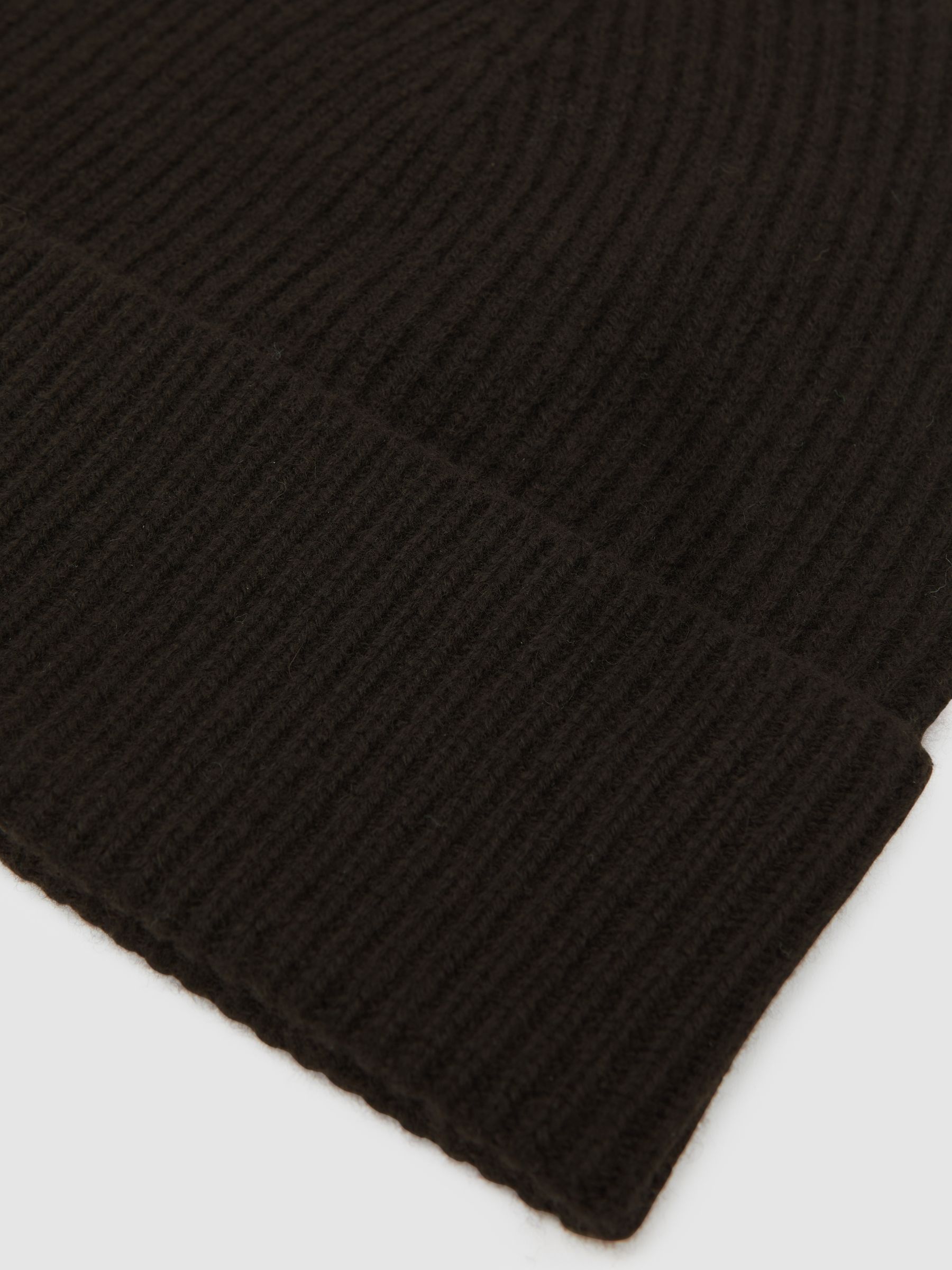Wool-Blend Tipped Beanie in Chocolate