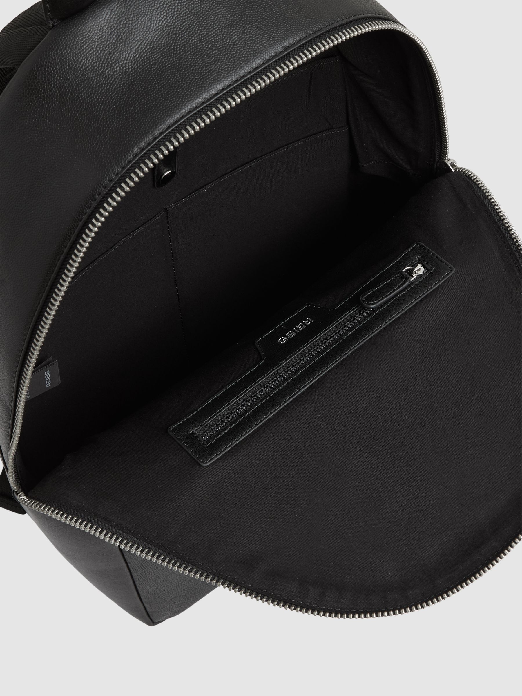 Micro-Grain Leather Backpack in Black