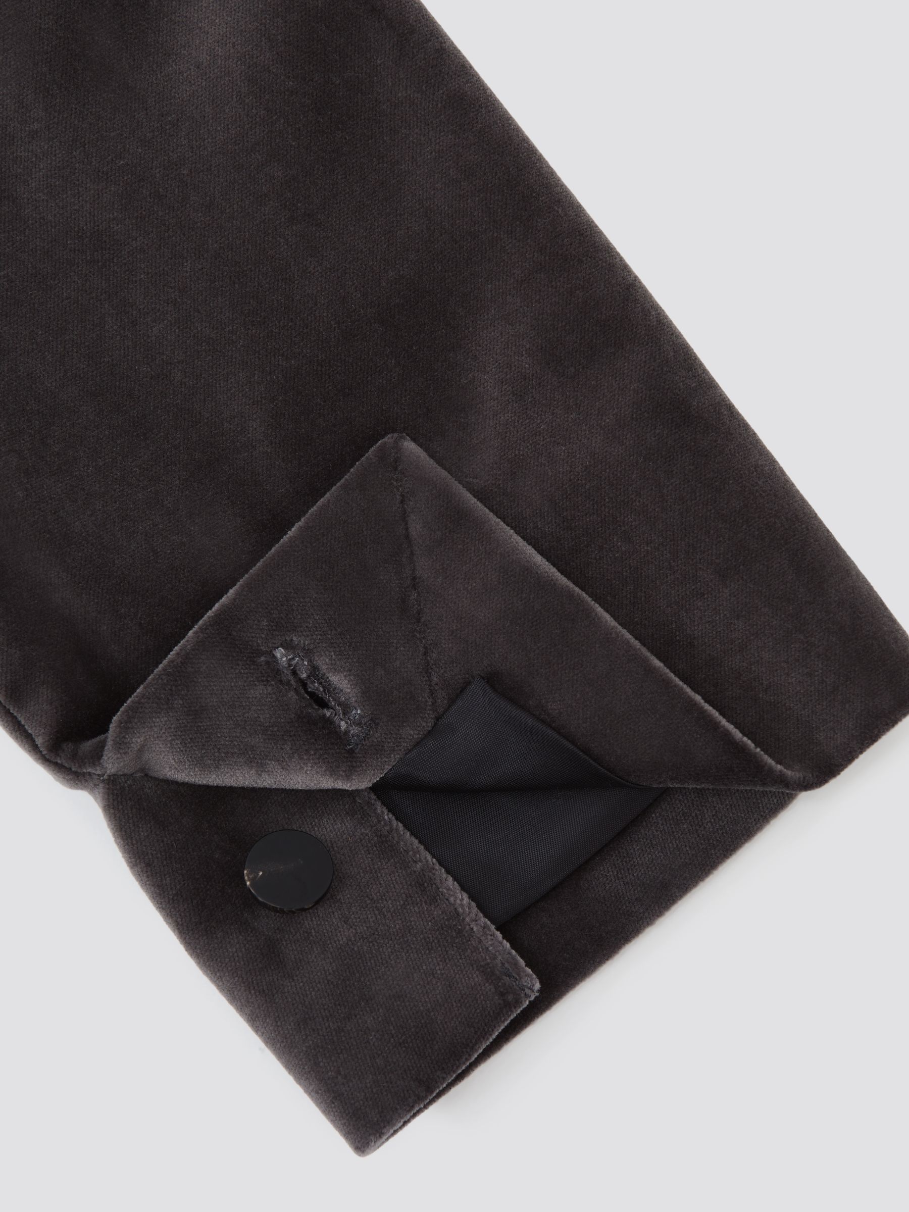 Single-Breasted Velvet Blazer Tailored-Fit in Grey